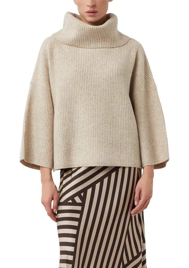 comma-poncho-pullover-boxy-fit-sandfarben-gr-xl image 1