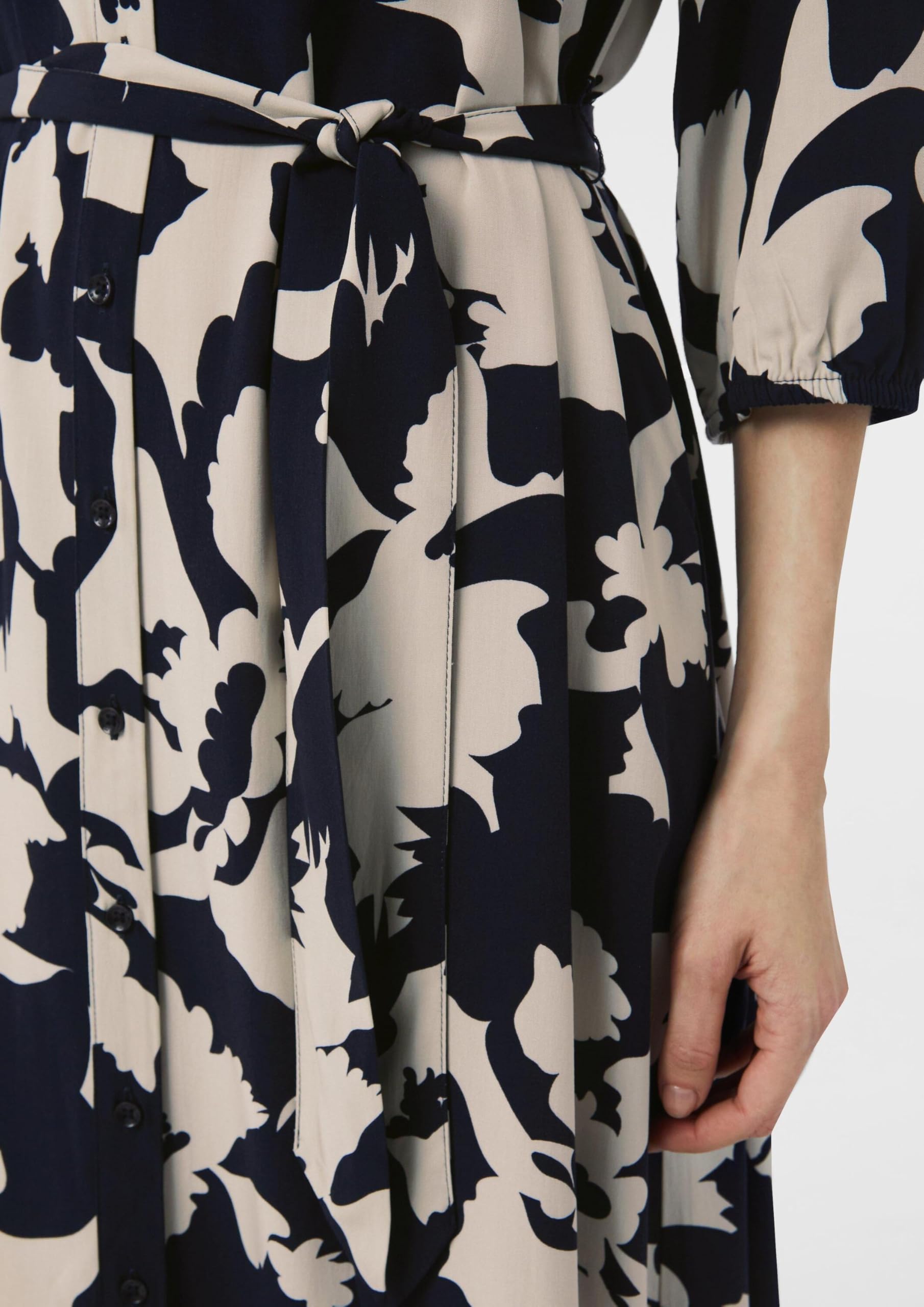 comma-hemdblusenkleid-midi-mit-bindeg-rtel-midikleid image 4