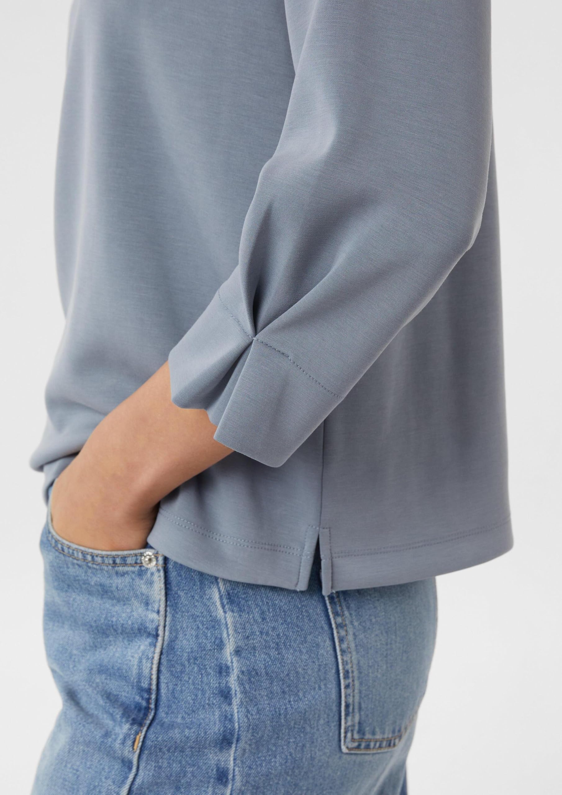 comma-sweatshirt-3-4-rmel-damen-schiefergrau-gr-42-weich image 4