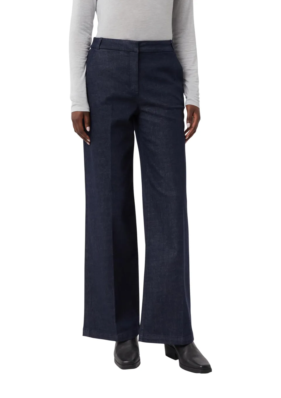 comma-cleane-dark-denim-jeans-damen-weites-bein-gr-e-44 image 1