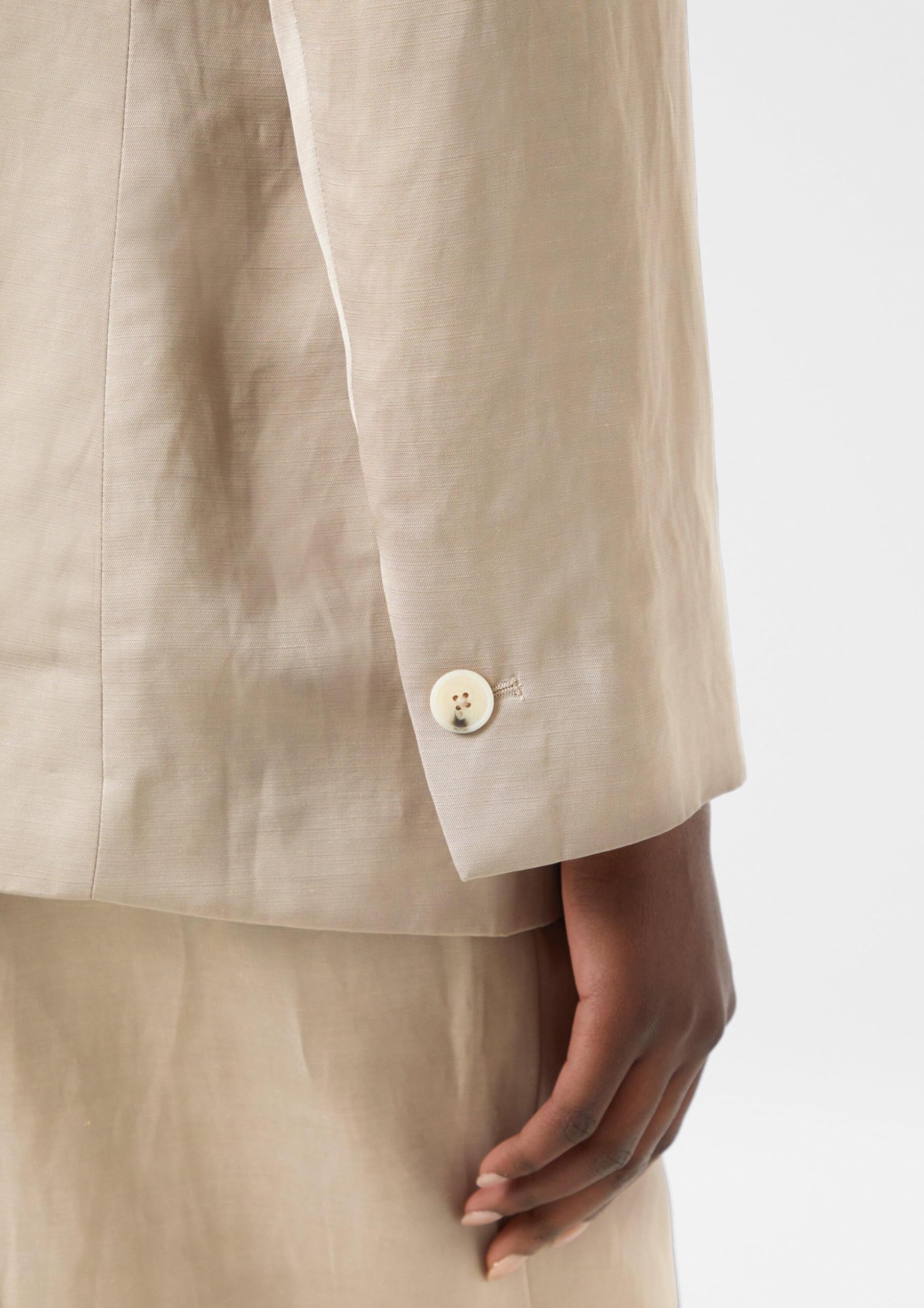 comma-satin-blazer-leinenmix-blazer-mit-reverskragen image 5