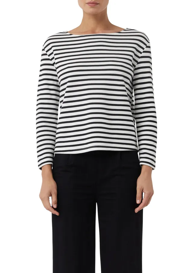 comma-sweatshirt-gestreift-piqu-gr-36 image 1