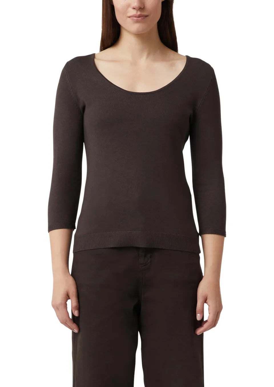 comma-feinstrickpullover-slim-fit-damen-gr-38-dunkelbraun-viskosemix image 1