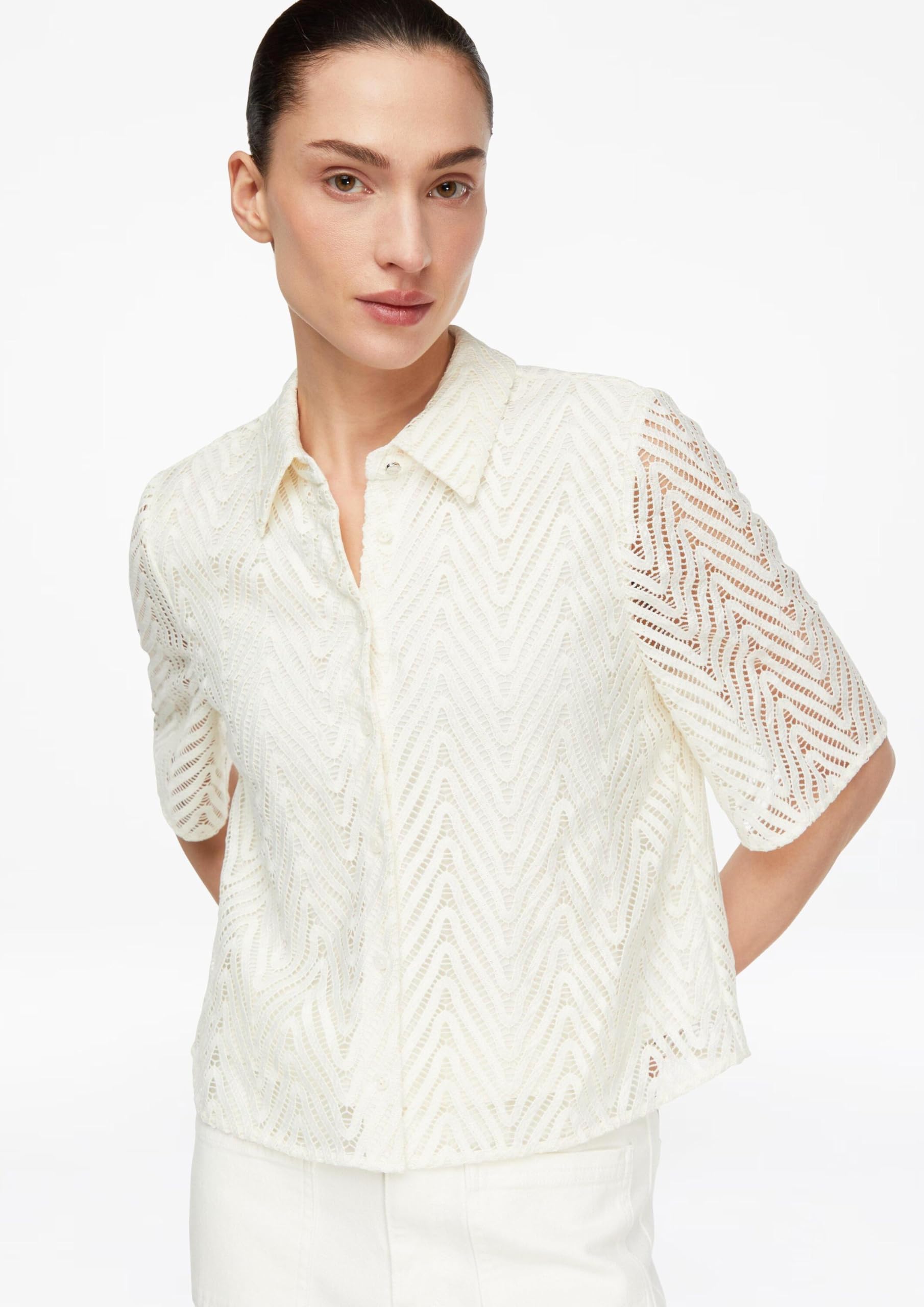 comma-blouses-damen-spitzenbluse-viskose-futter image 6