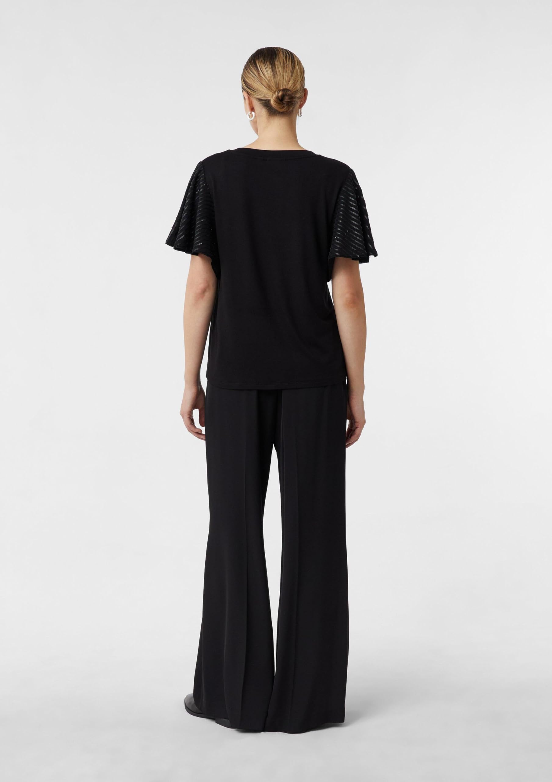 comma-t-shirt-mit-pailletten-volant-rmeln-damen-gr-e-36 image 7