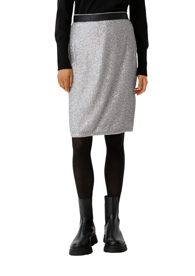 comma-chiffon-rock-pailletten-maxirock-lang-gr-46 image 1
