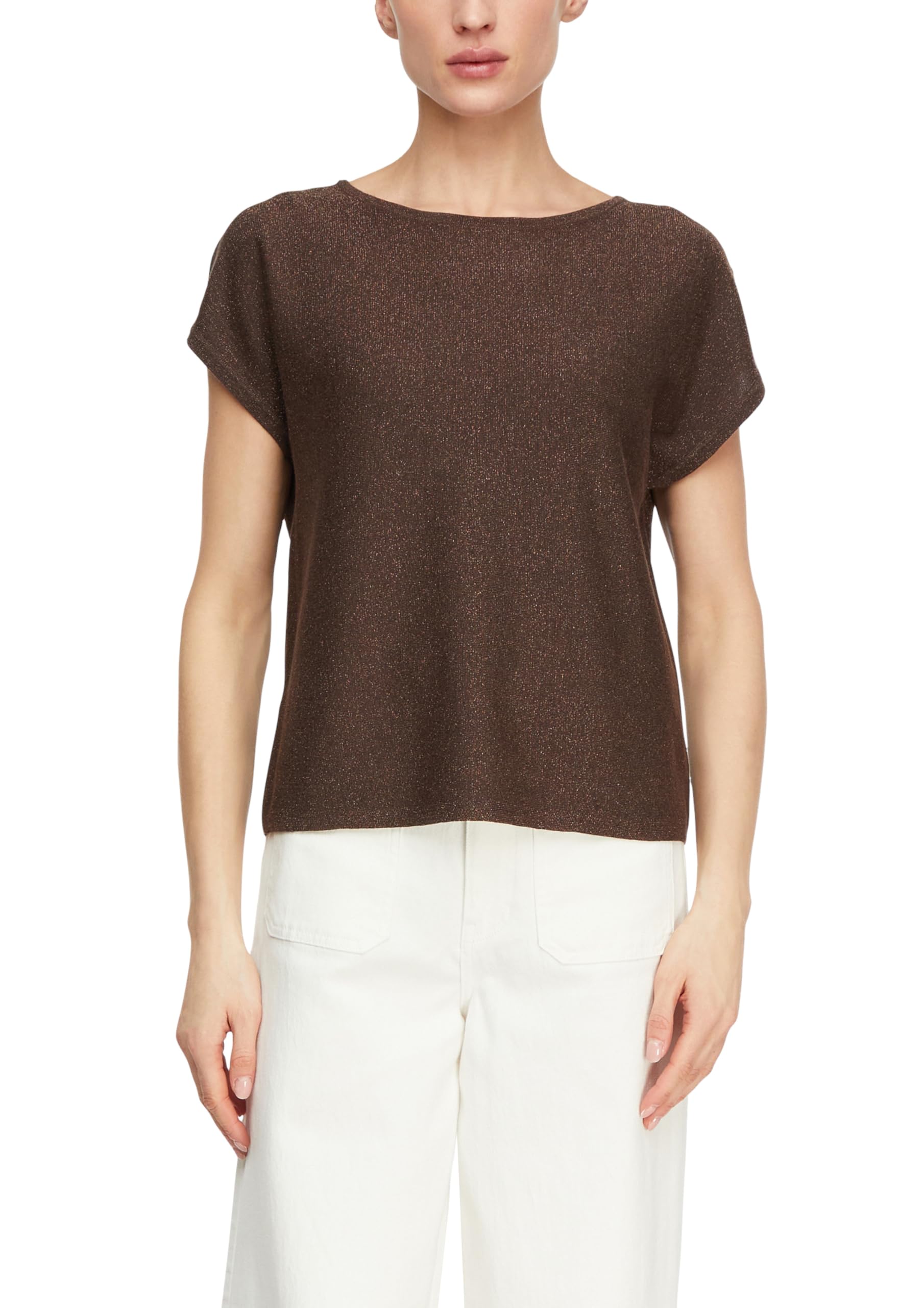 comma-knitwear-pullover-gr-34-dunkelbraun-glitzer image 1