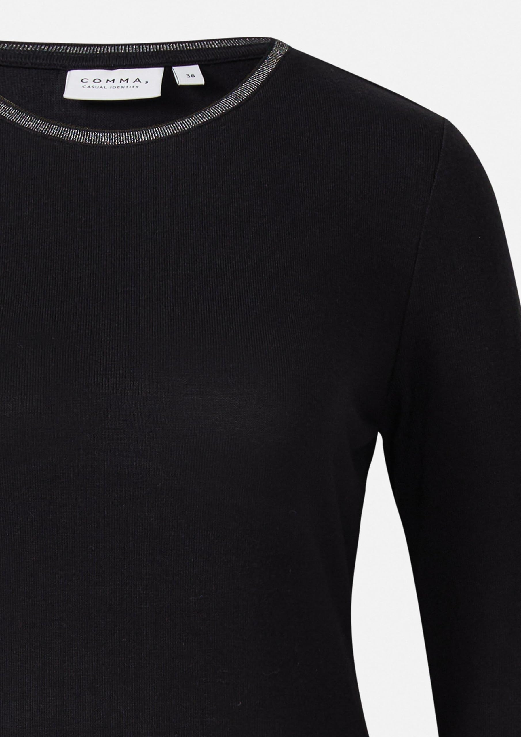 comma-longsleeve-slim-fit-glitzer-schwarz-9999-gr-40 image 5