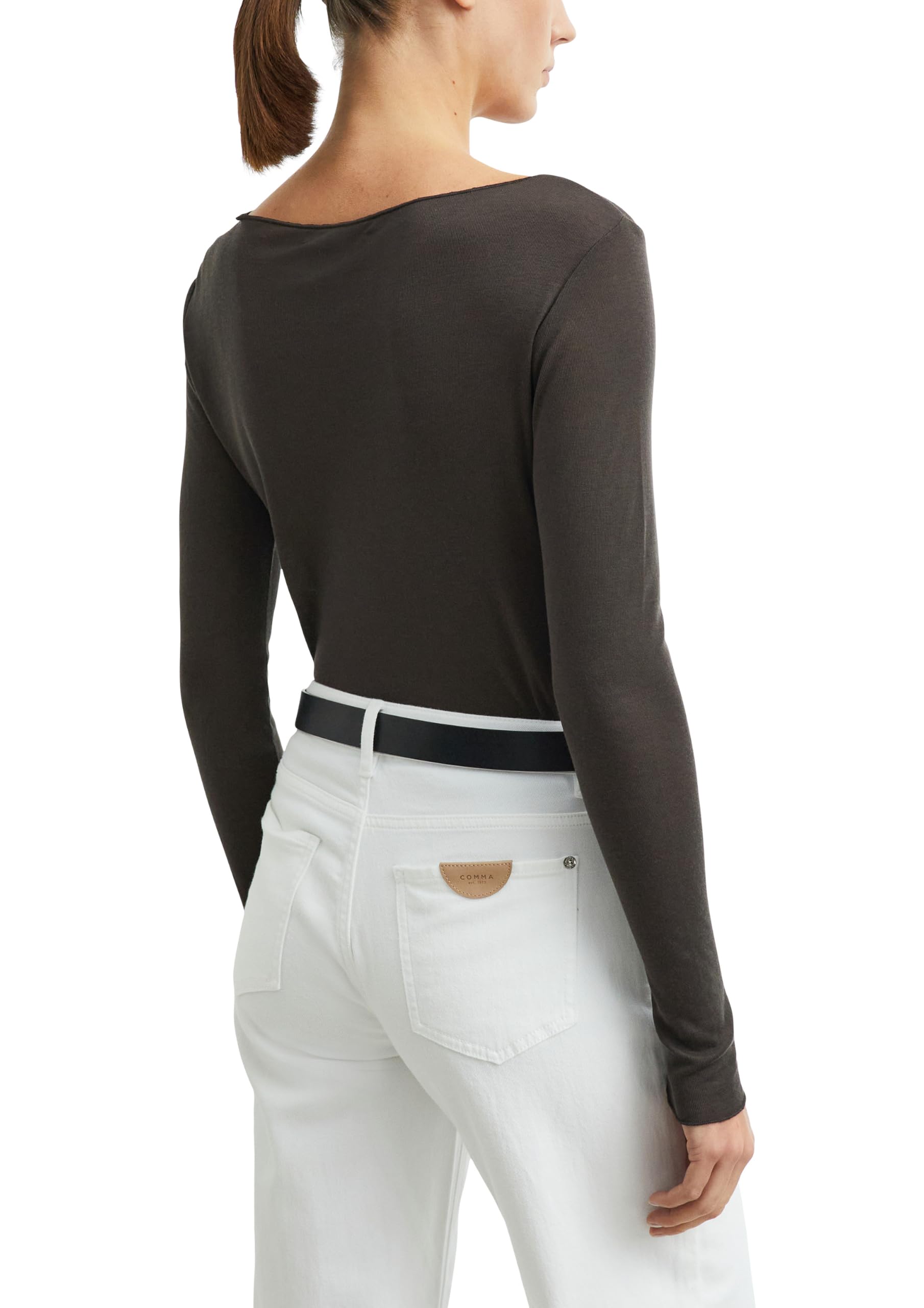 comma-longsleeve-slim-fit-gr-40-dunkelbraun-u-boot image 2