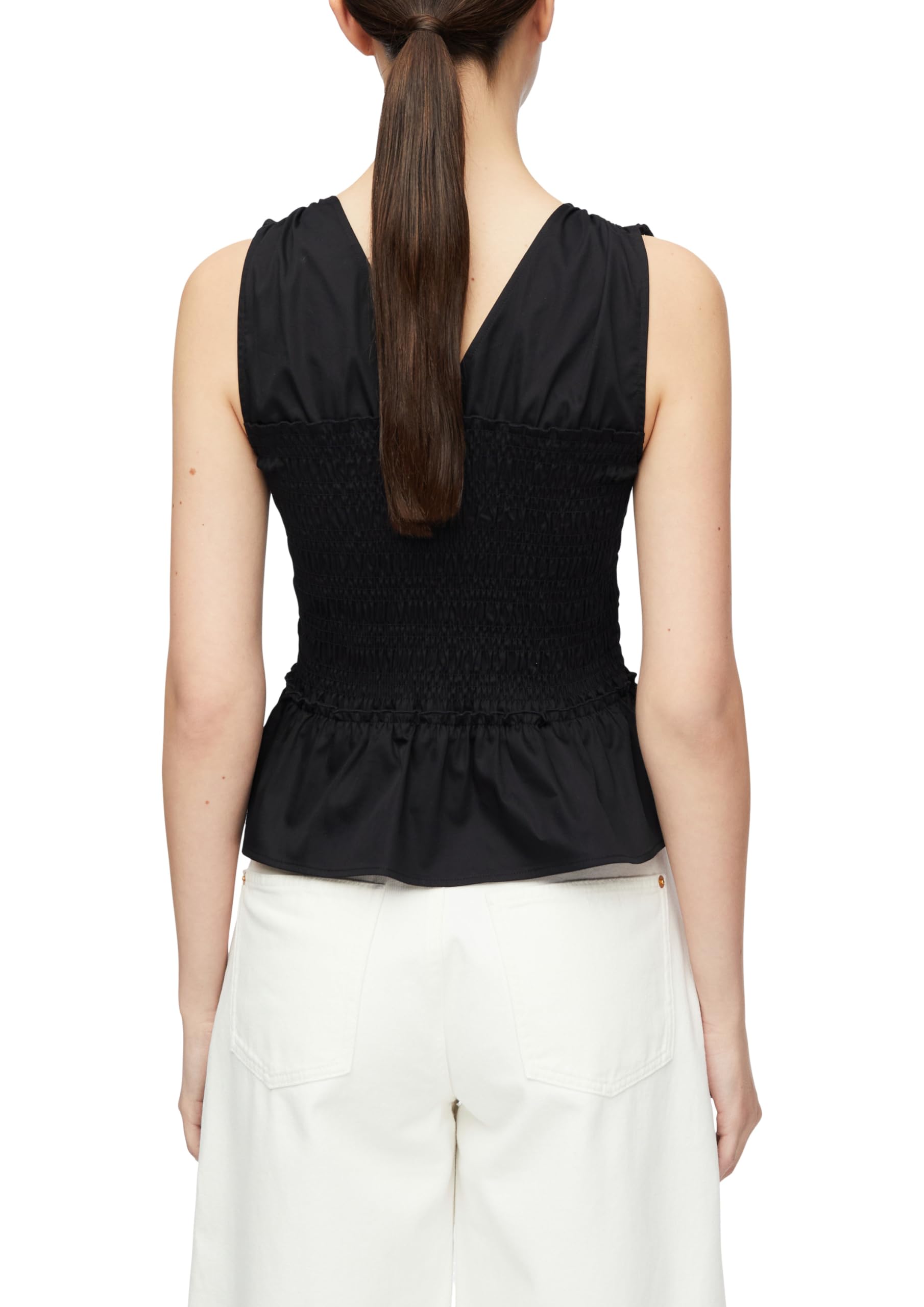 comma-blouses-bluse-popeline-volants-rmellos-beige image 2