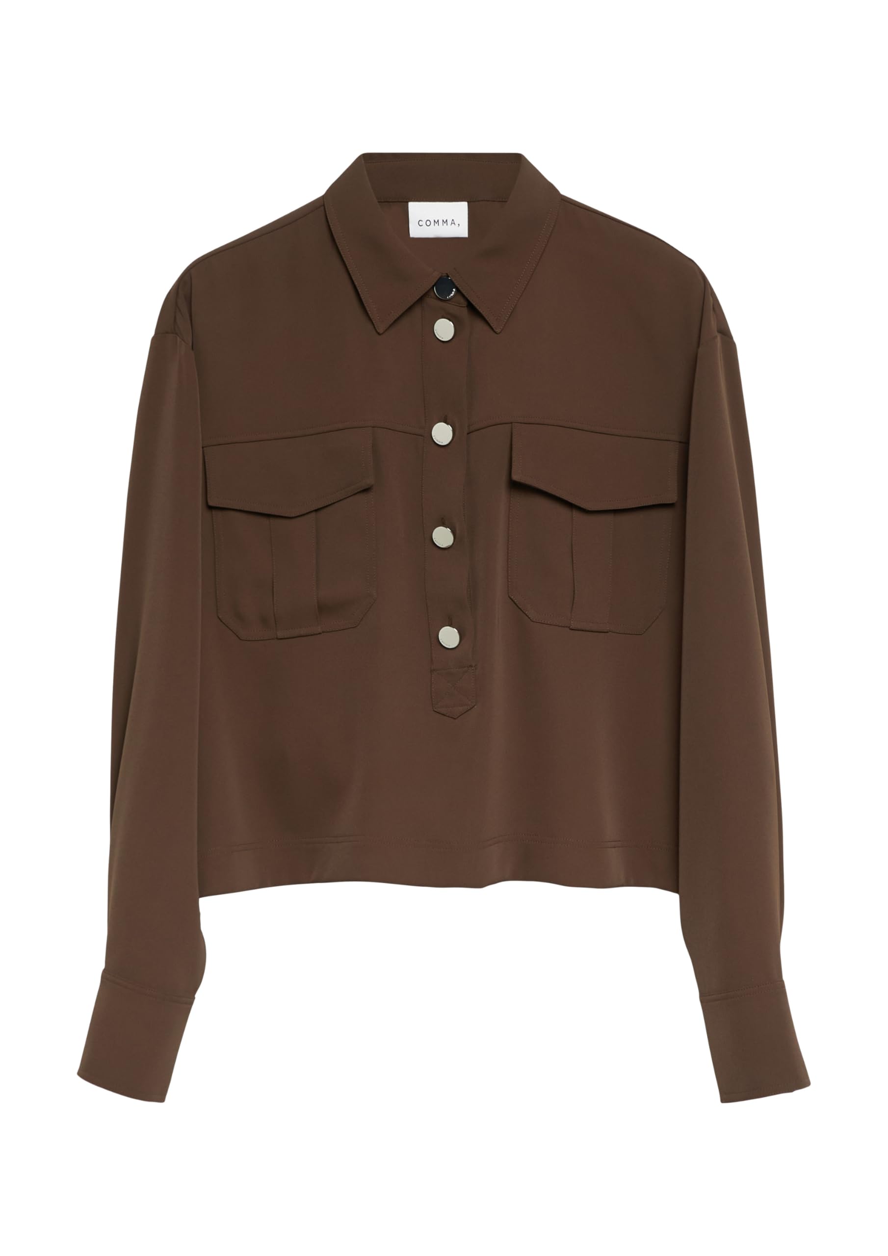 comma-bluse-hemdkragen-brusttaschen-creme image 3