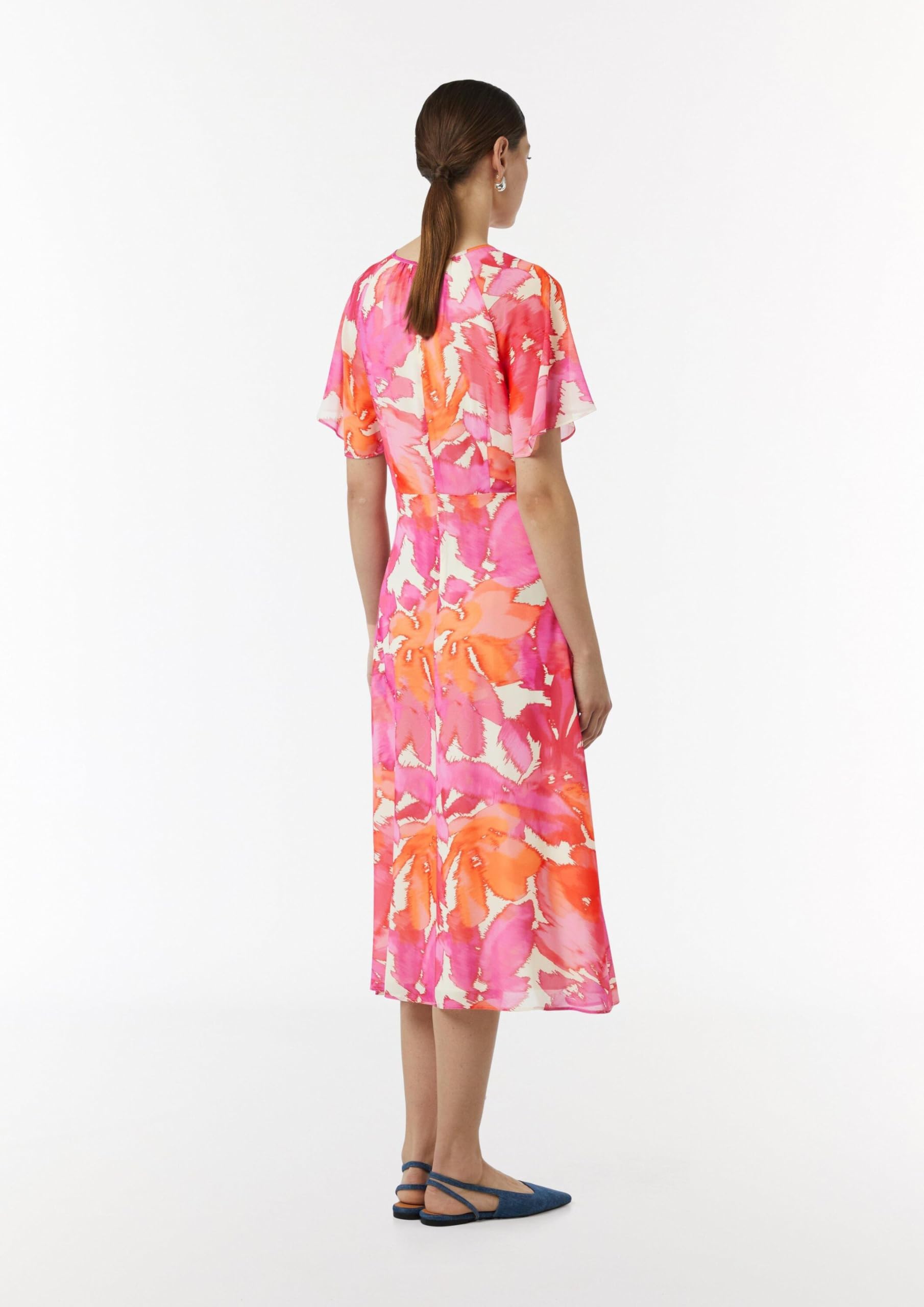 comma-midi-kleid-all-over-print-damenkleid-gr-44-pink image 8