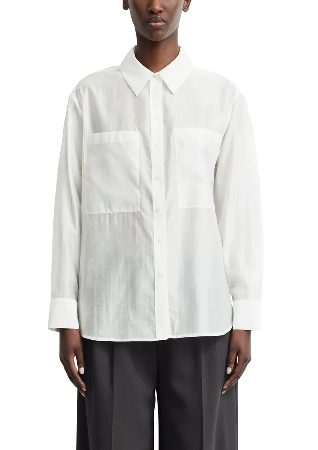 comma-bluse-voile-hemdkragen-langarm-gr-36-semi-transparent image 1