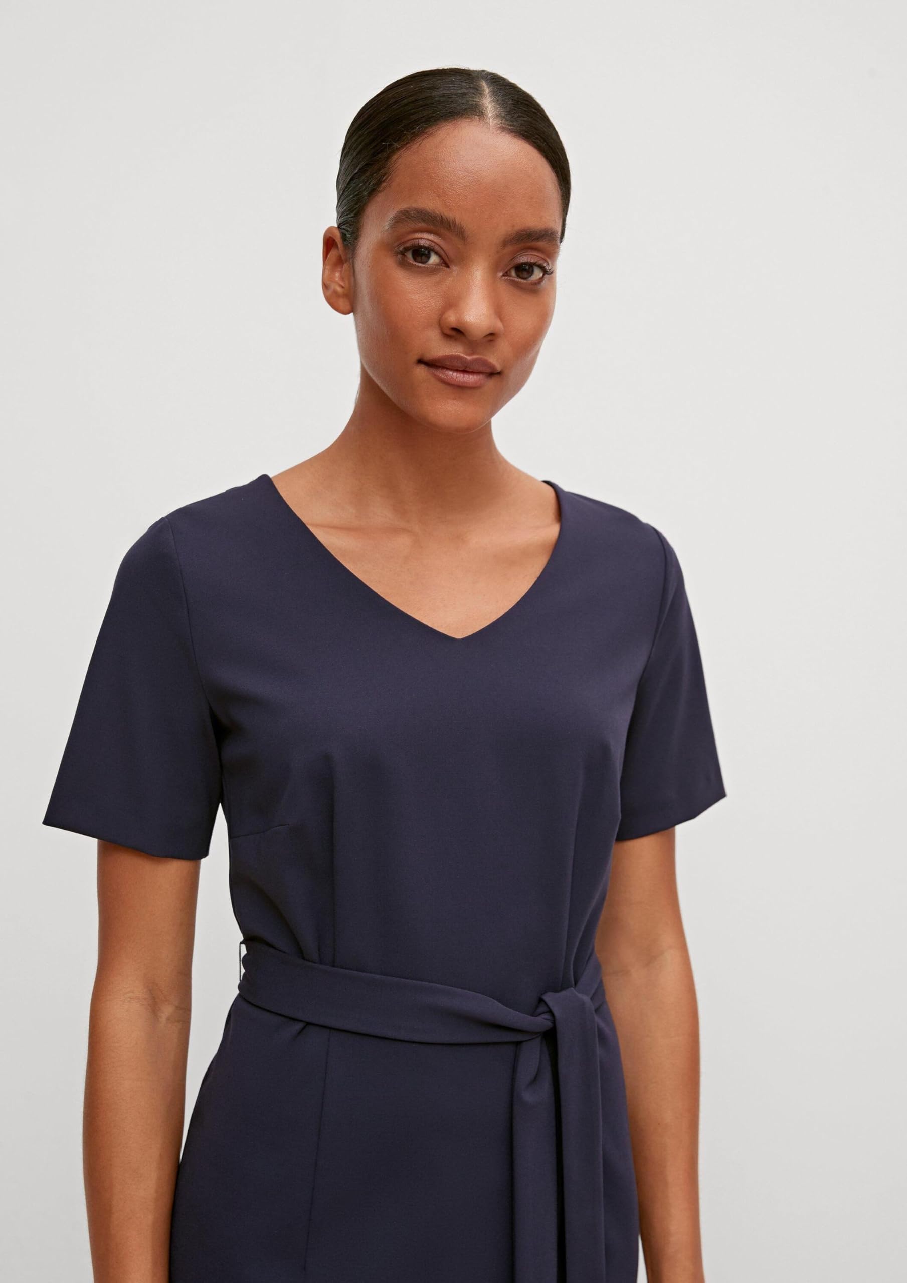 comma-kleid-etuikleid-navy-v-ausschnitt-gr-40 image 3