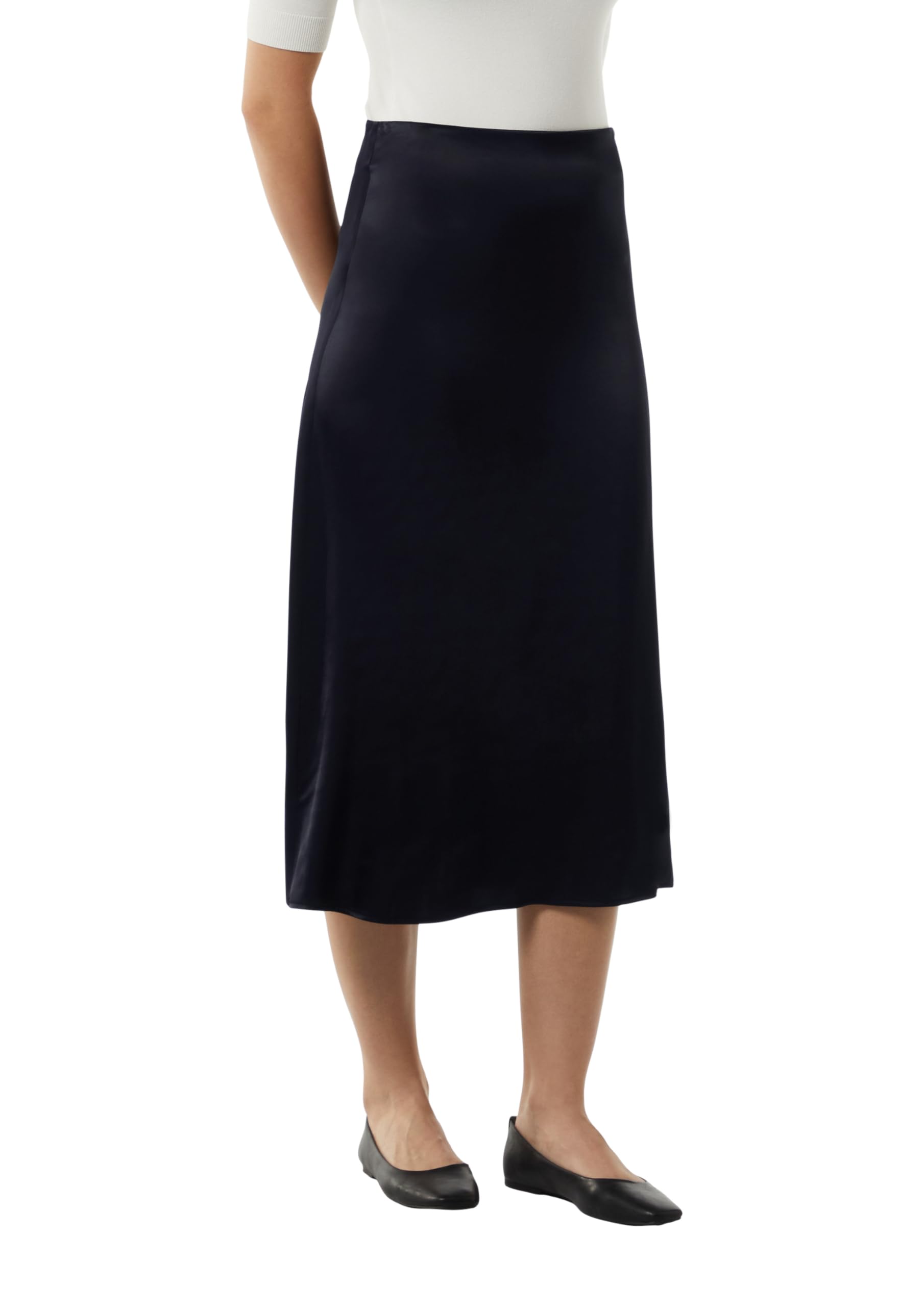 comma-skirts-midi-rock-satin-gr-40-navy-blau image 1