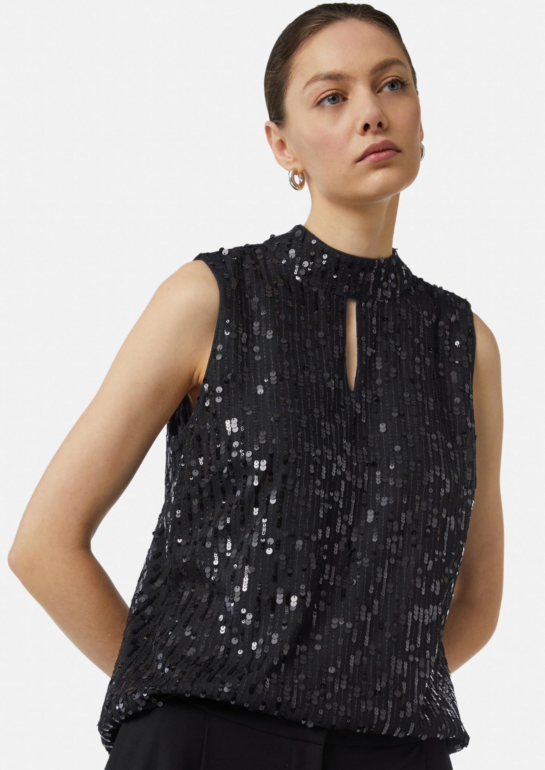 comma-paillettentop-mit-cut-out-gr-38-schwarz-top image 4