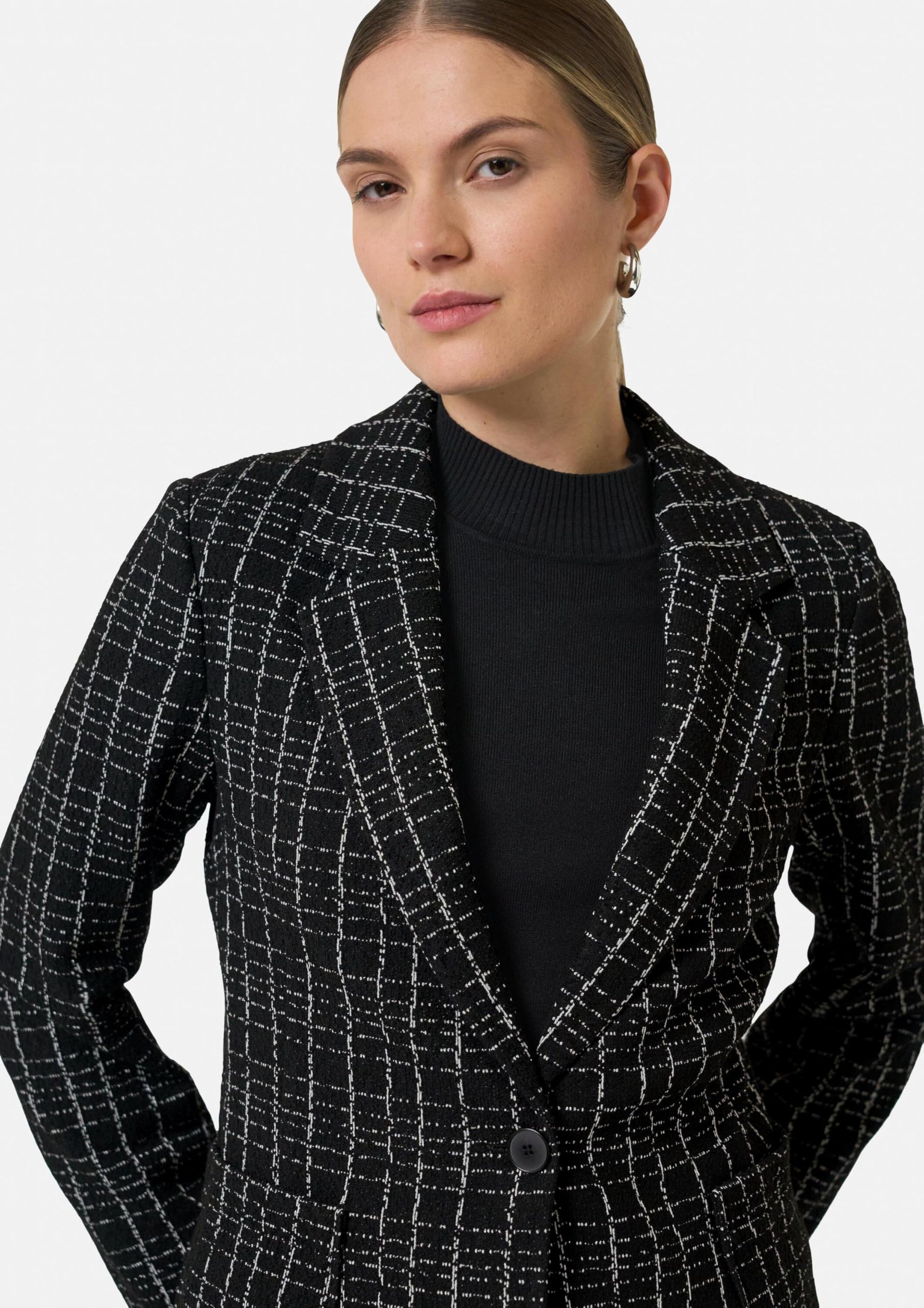 comma-blazer-2158129-gr-e-38-schwarz-kariert-boucle image 4