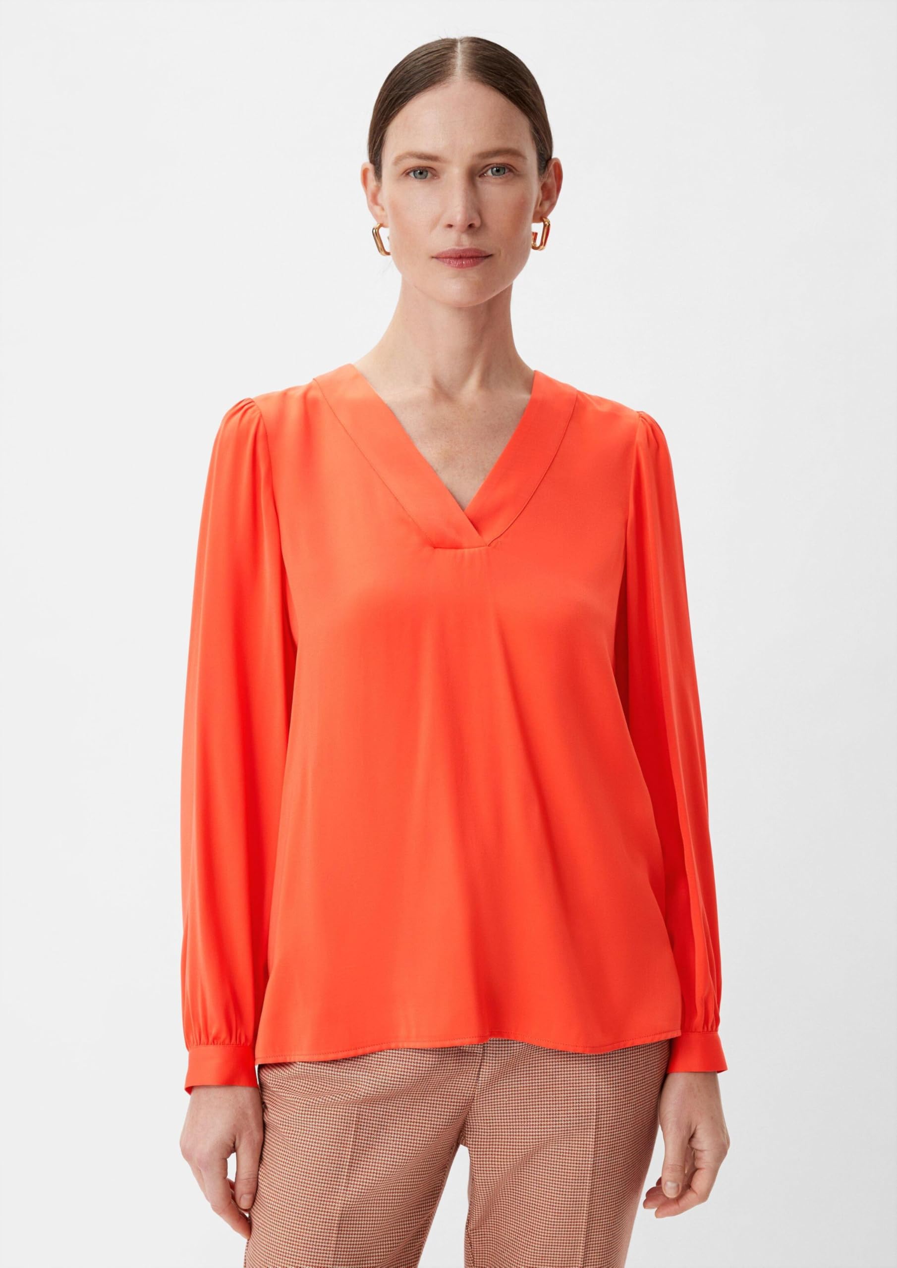 comma-satinbluse-viskosemix-orange-gr-36-damen image 5
