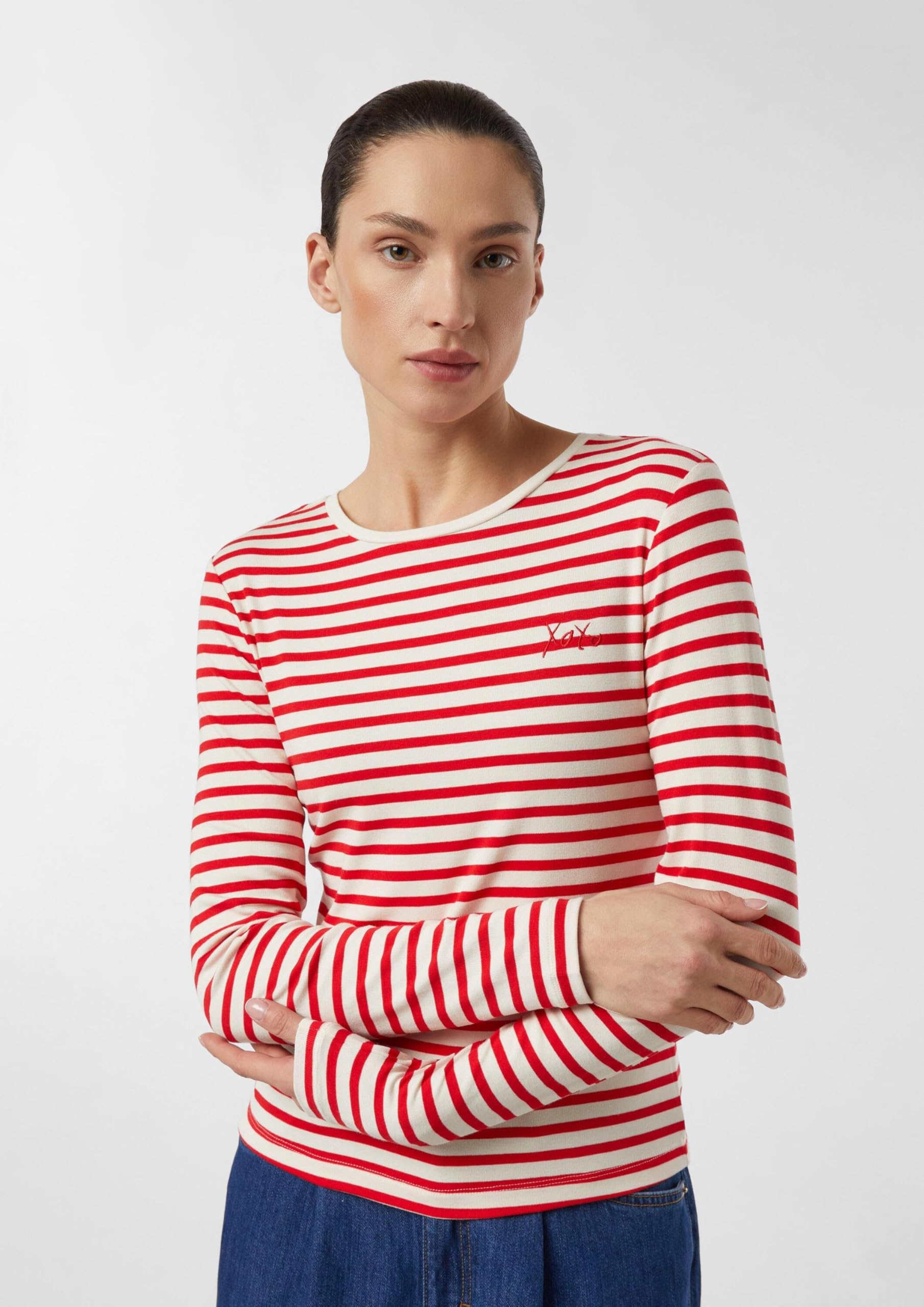 comma-t-shirt-langarm-slim-fit-damen-40-gestreift image 6