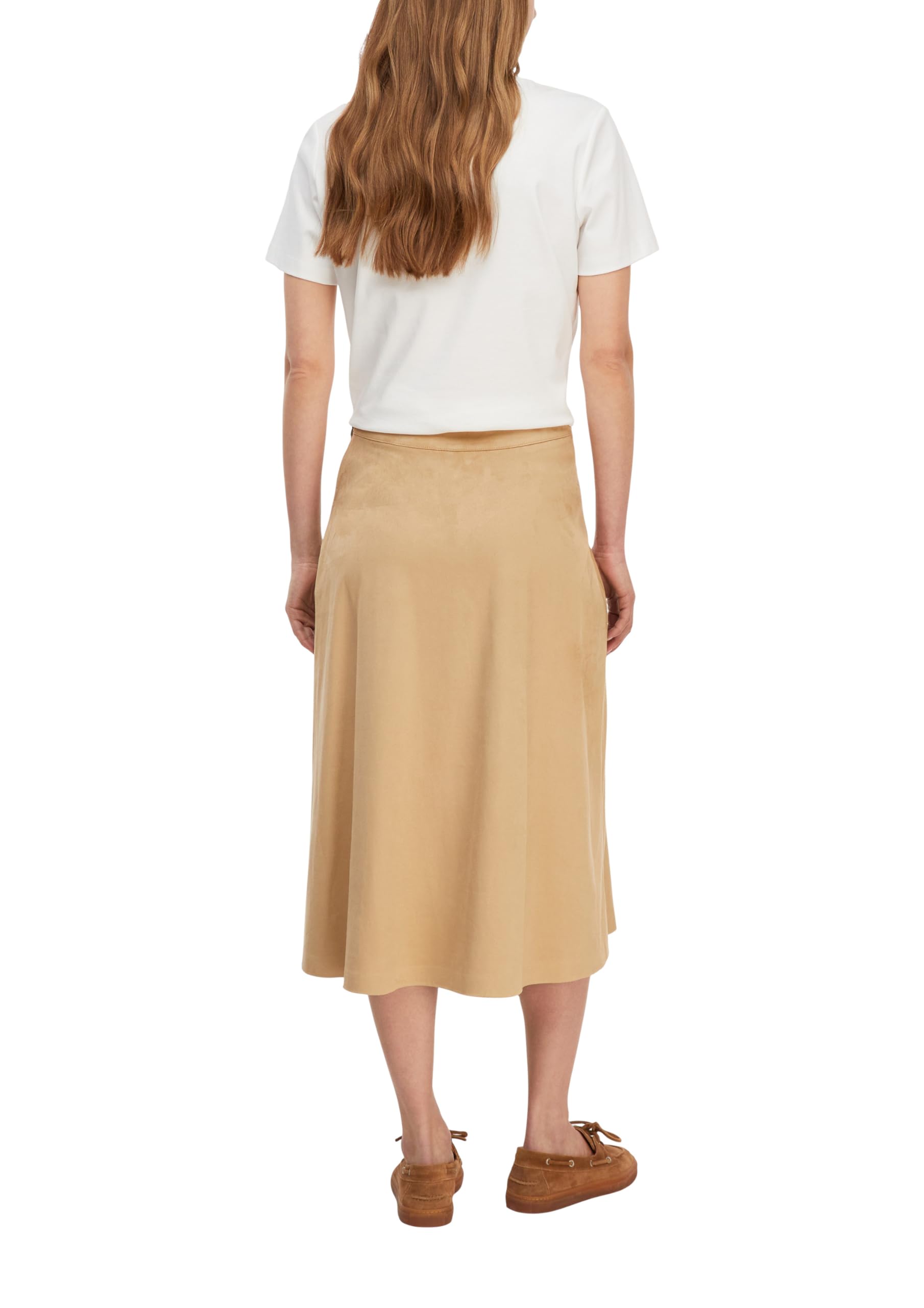 comma-skirts-midirock-damen-a-shape-gr-e-36-veloursleder image 2