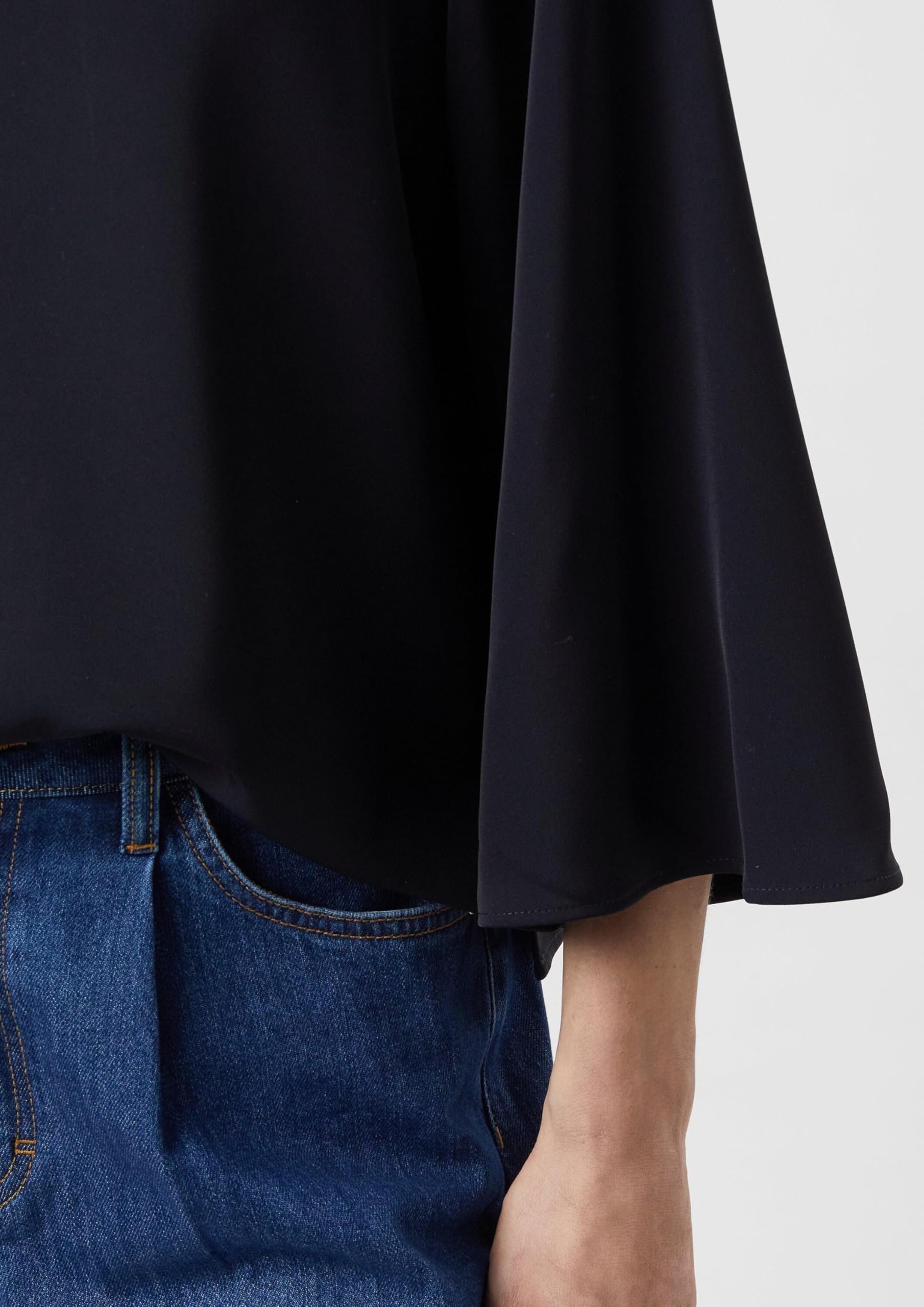 comma-blouses-bluse-weiter-rmel-schwarz-gr-38 image 3