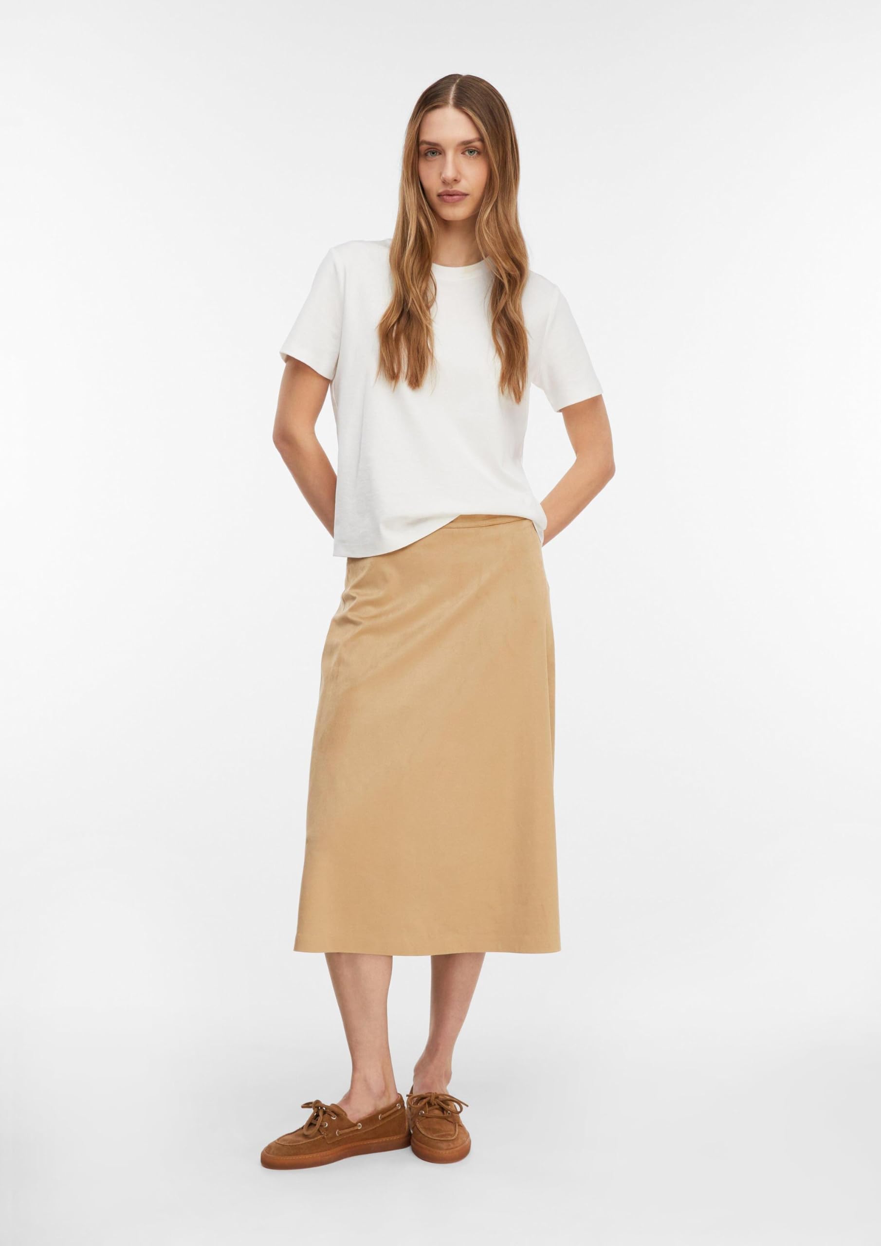 comma-skirts-midirock-damen-a-shape-gr-e-36-veloursleder image 7