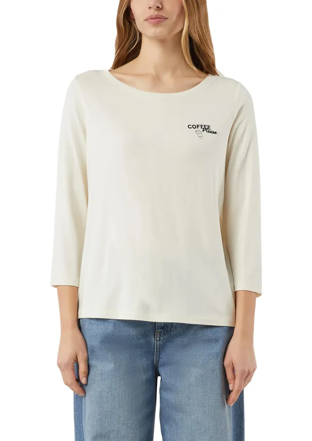 comma-jersey-t-shirt-3-4-arm-frontprint-creme-gr-36 image 1