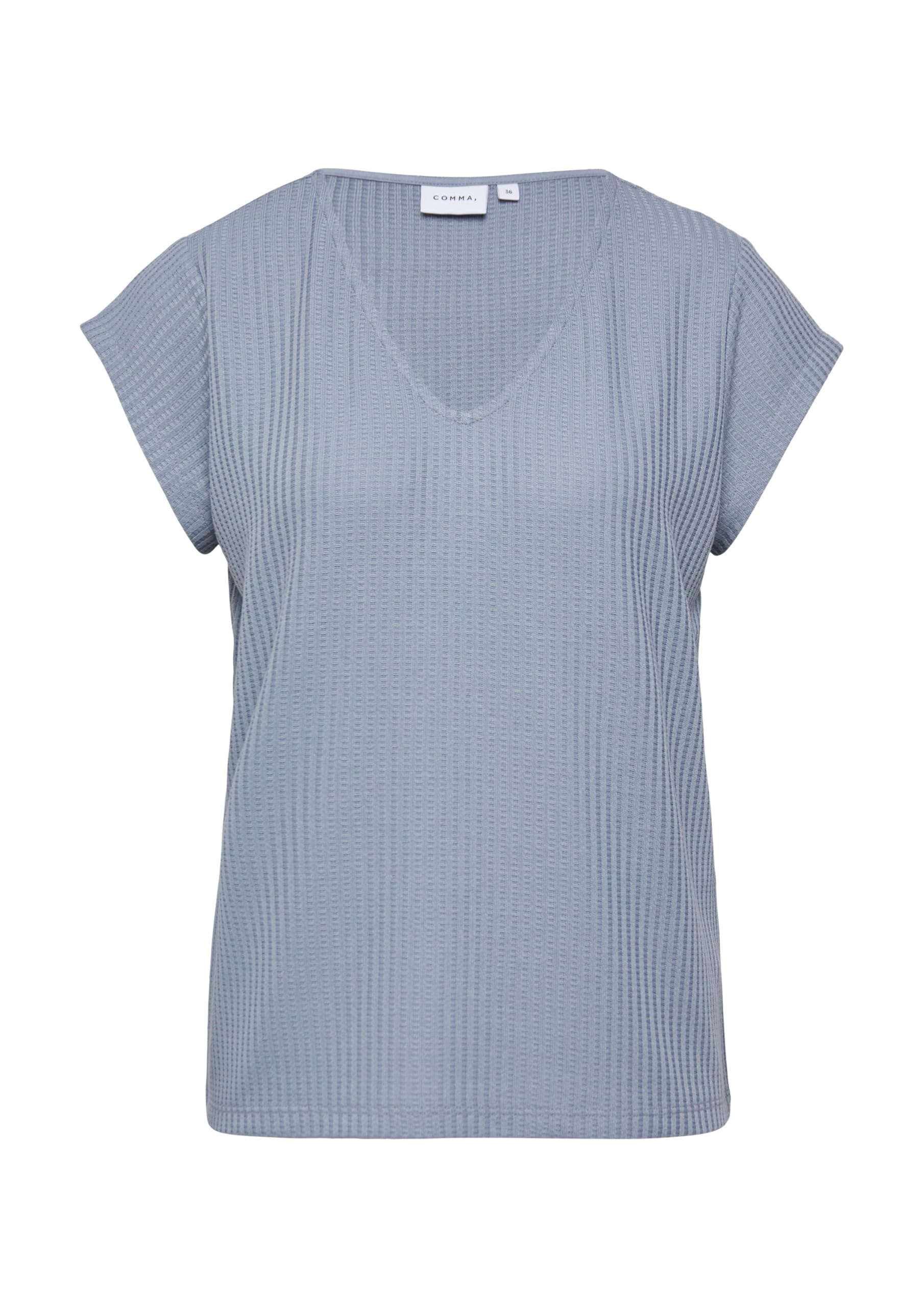 comma-jersey-t-shirt-v-ausschnitt-gr-34-beige-strukturiert image 8