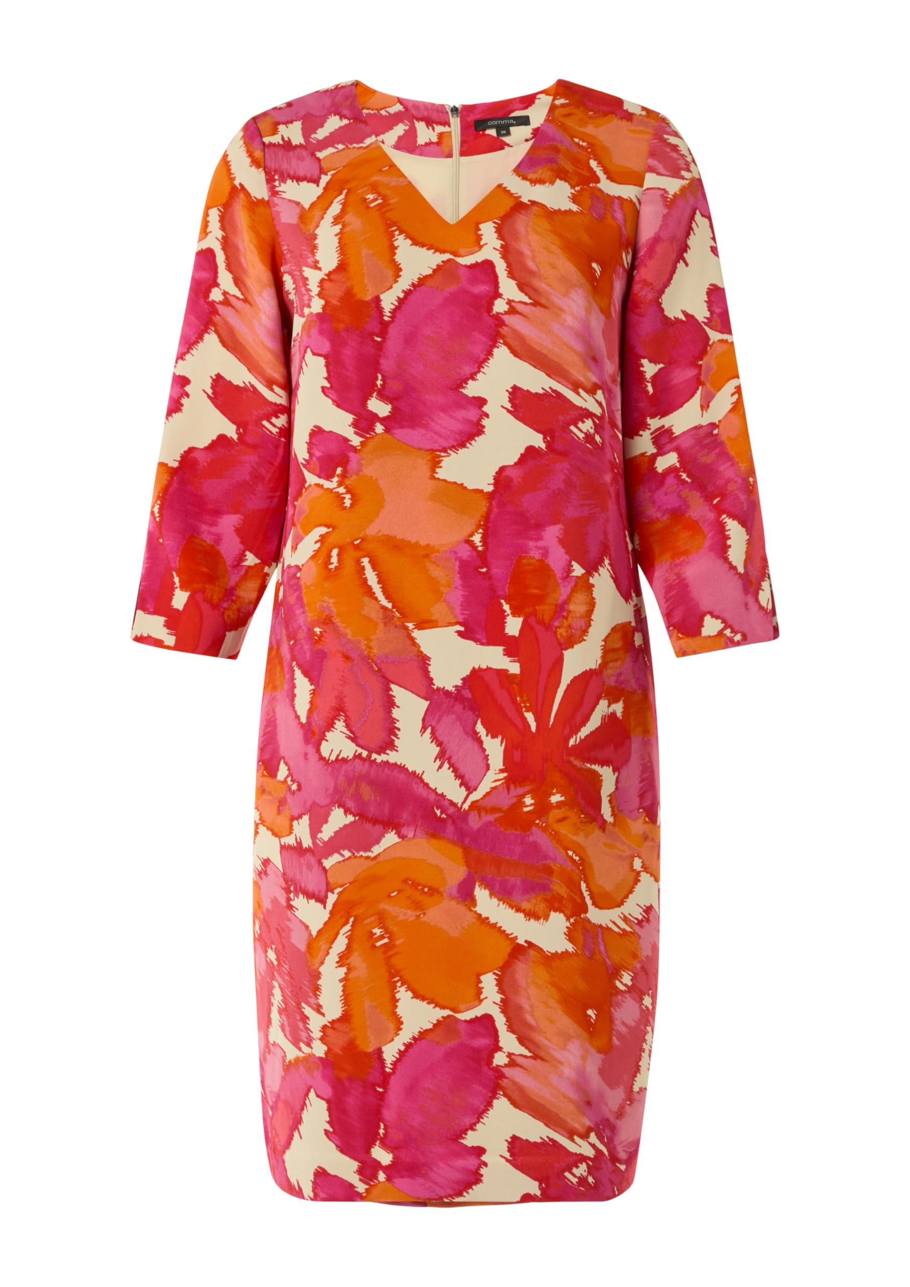 comma-cr-pe-kleid-allover-muster-koralle-gr-40 image 3