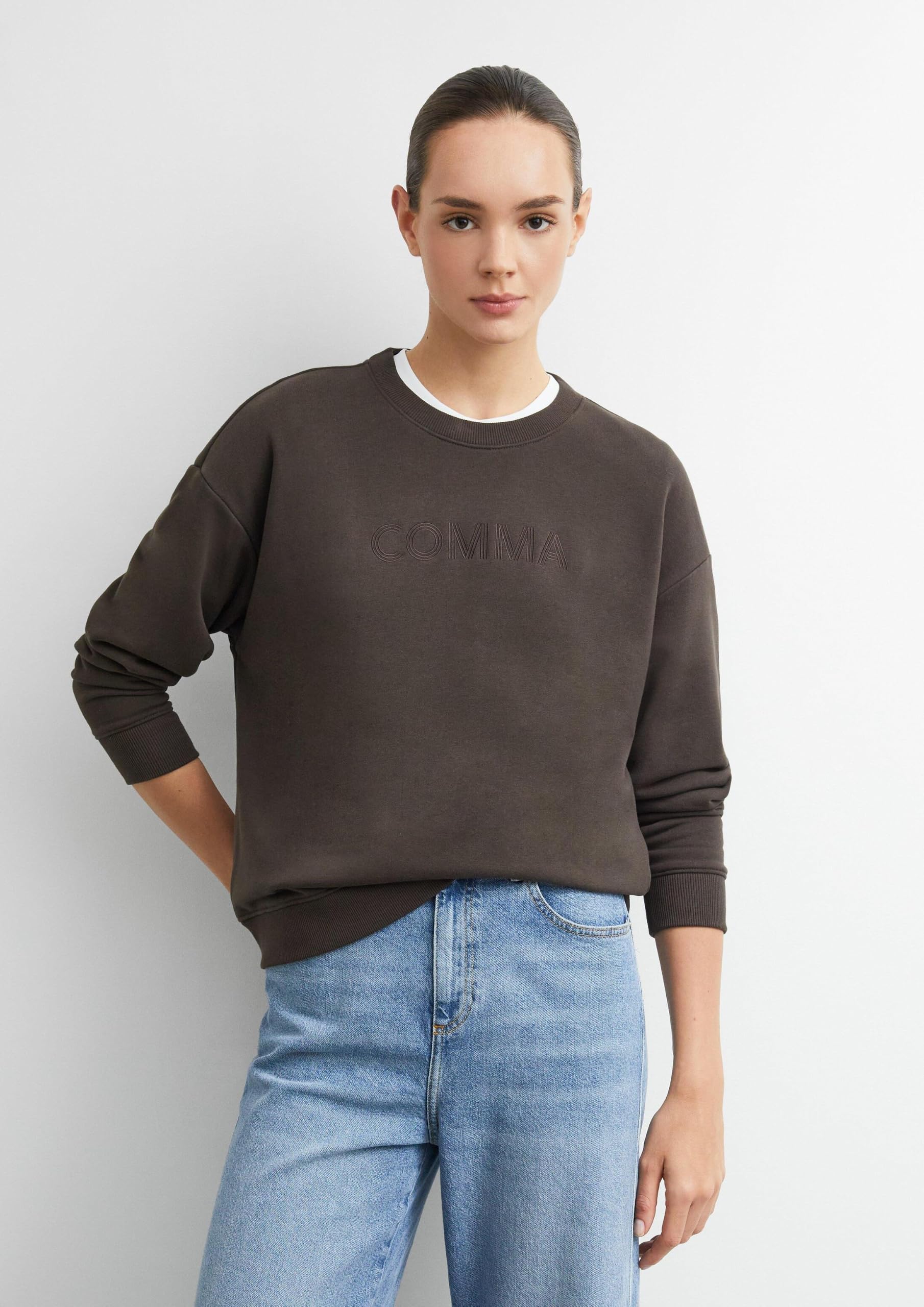 comma-sweatshirt-rundhals-relaxed-fit-gr-40-mit-stickerei image 6