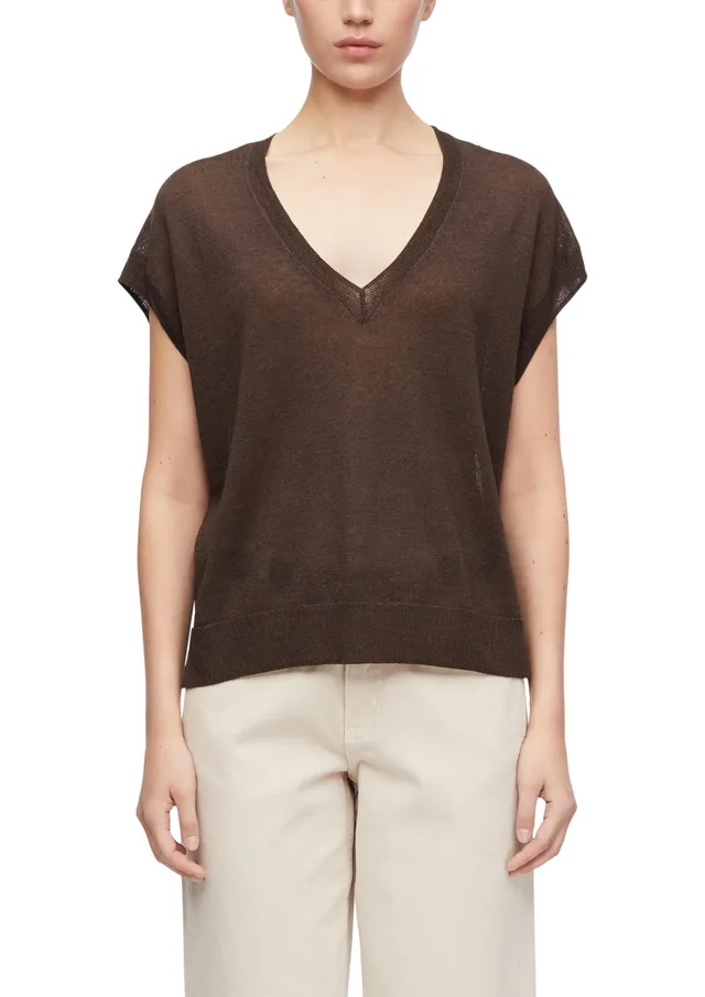 comma-strickpullover-feinstrick-dunkelbraun-relaxed image 1