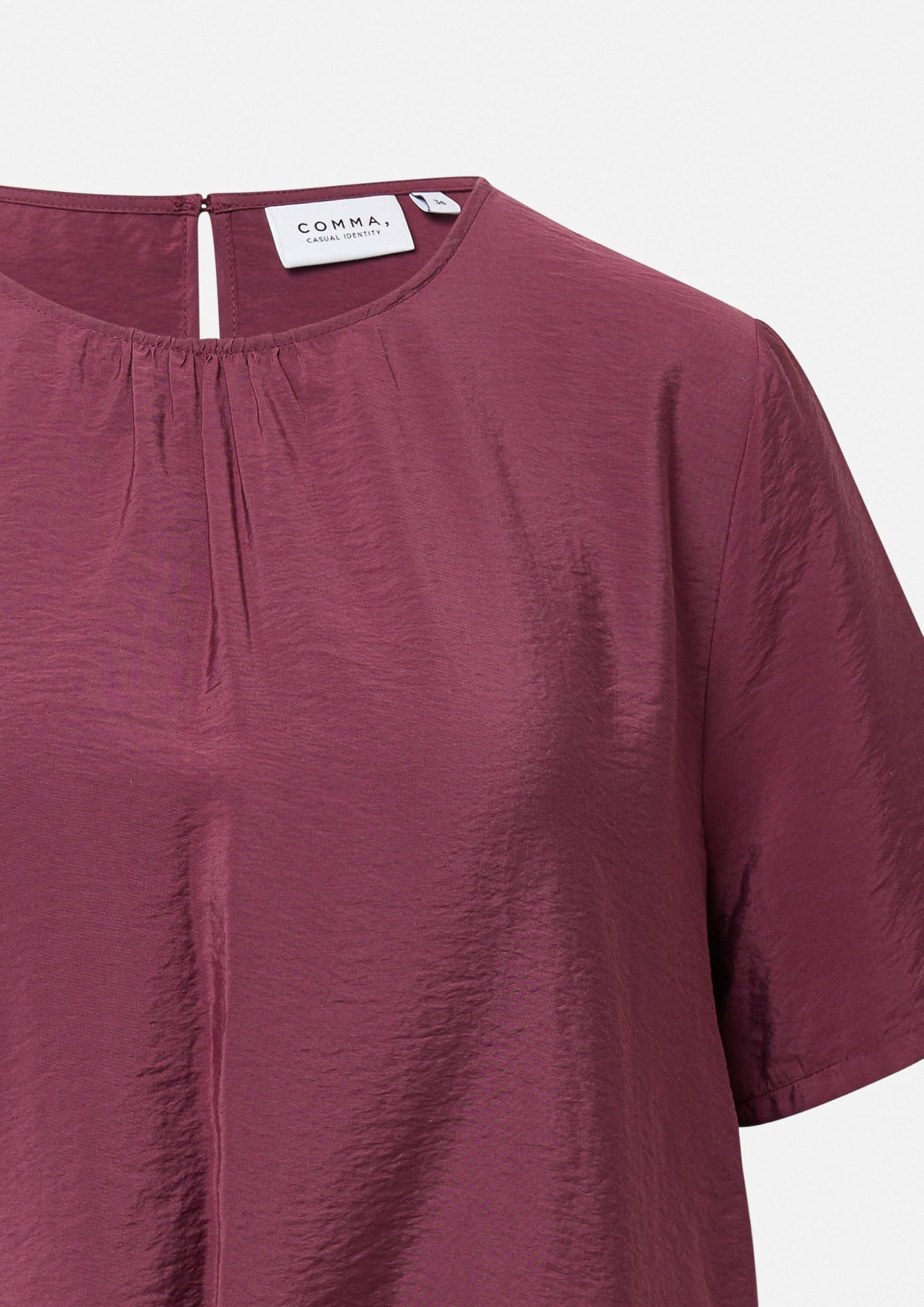 comma-kurz-rmelige-bluse-mit-raffung-regulierbarer-saum image 5