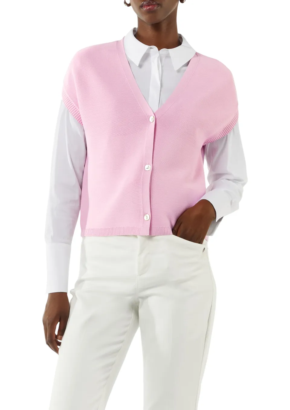 comma-strickjacke-viskosemix-cardigan-pink image 1