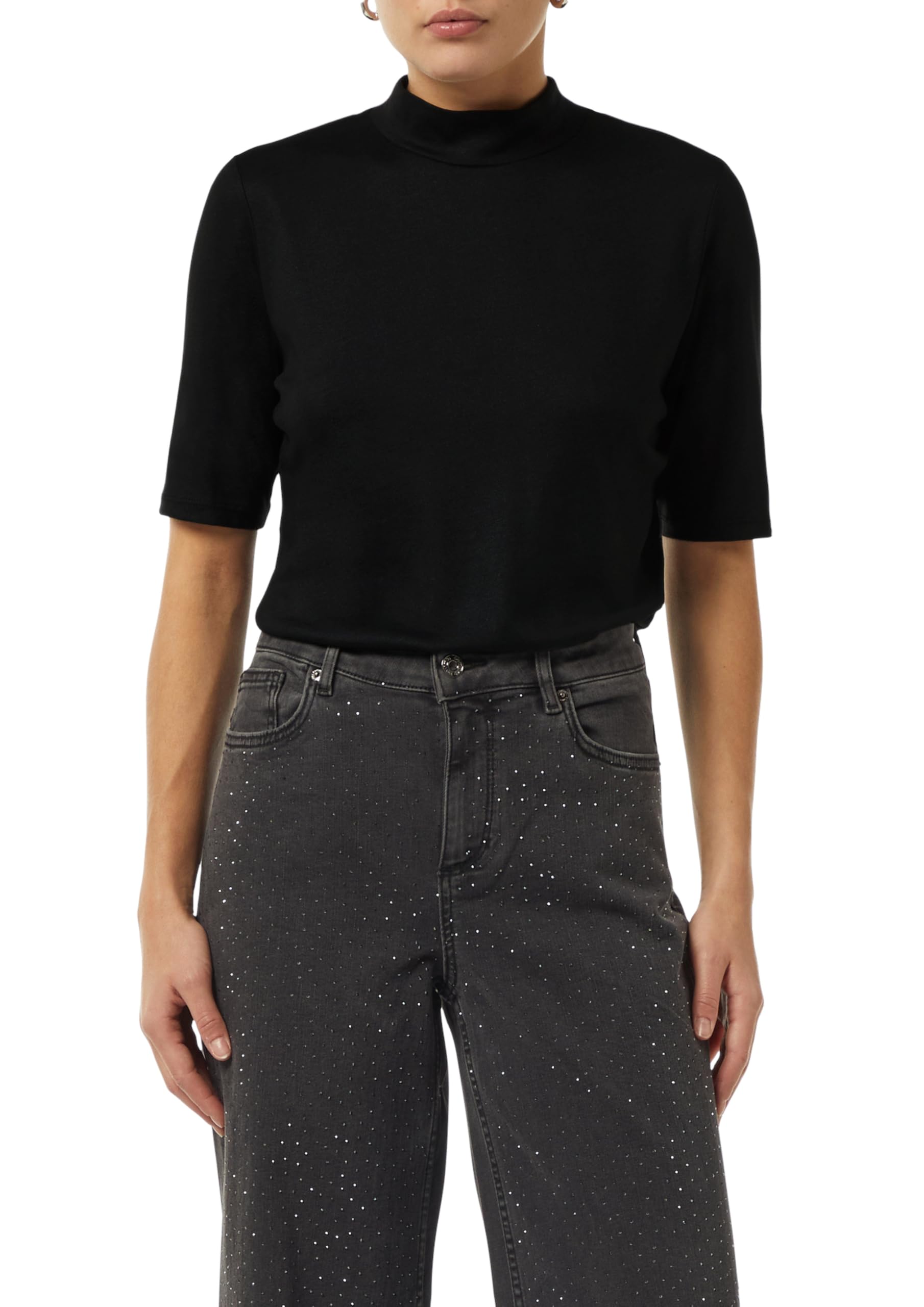 comma-t-shirt-damen-modalmix-stehkragen image 1