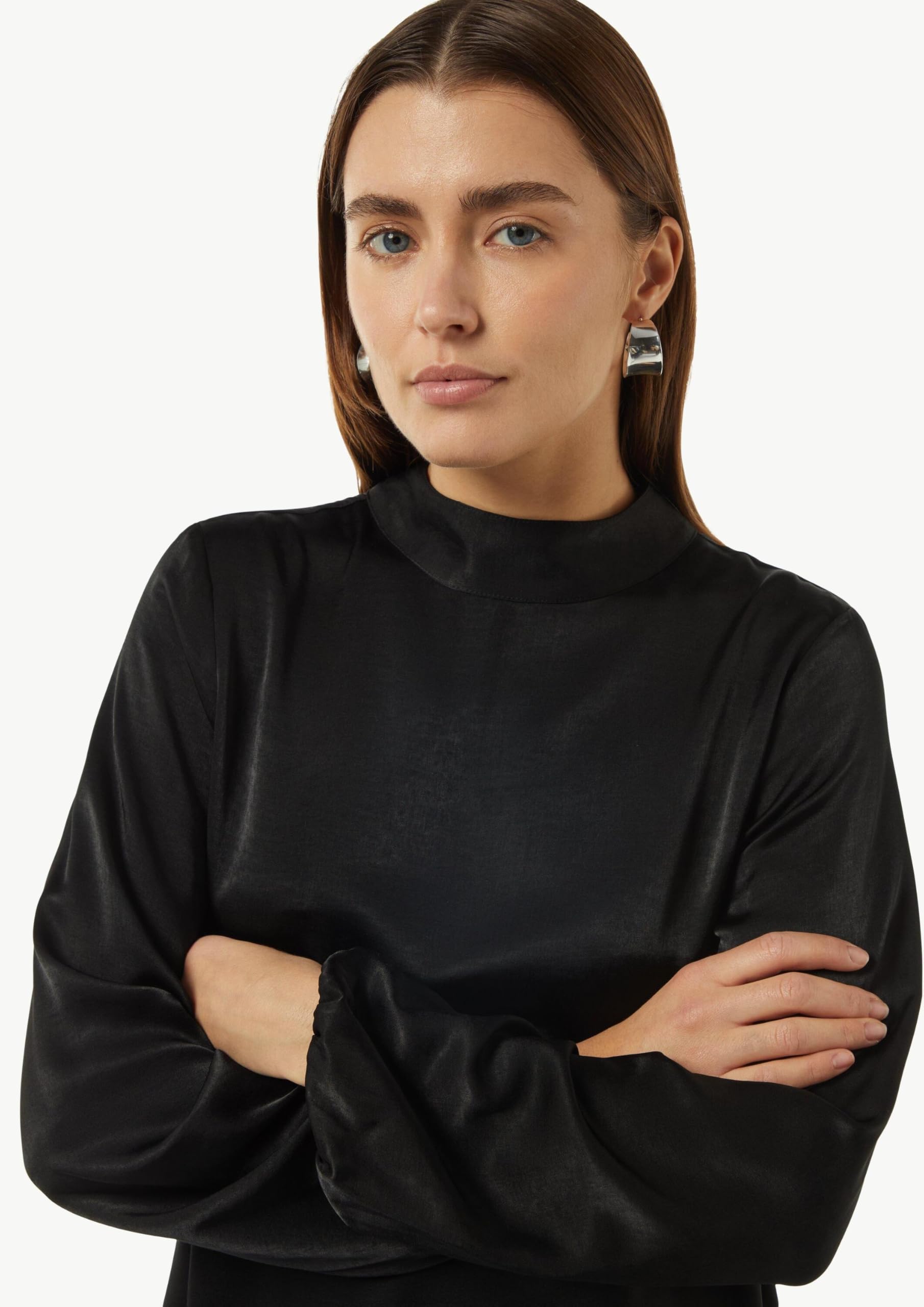 comma-viskosemix-kleid-mit-bindedetail-kleid-schwarz-viskose image 4