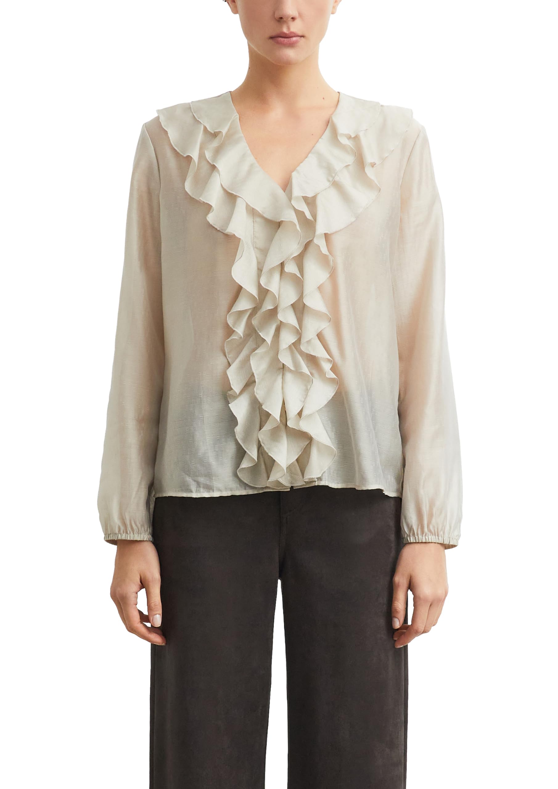 comma-bluse-jacquard-damen-gr-44-v-ausschnitt-langarm-petrol image 8