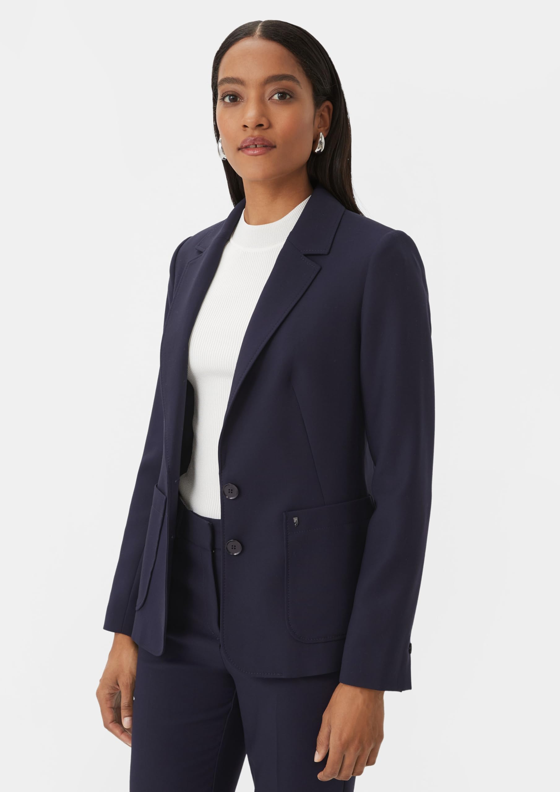 comma-blazers-blazer-leicht-gef-ttert-navy-beige image 5