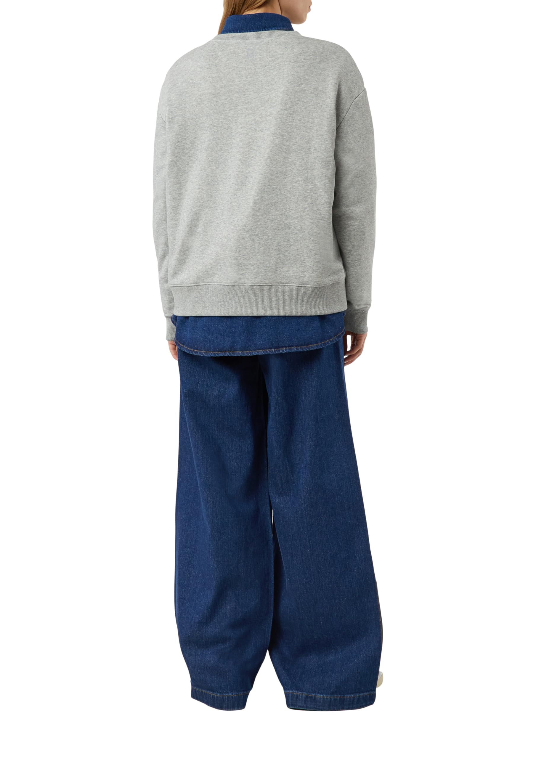 comma-oversized-sweatshirt-relaxed-fit-olivgr-n-hellgrau-pullover image 2