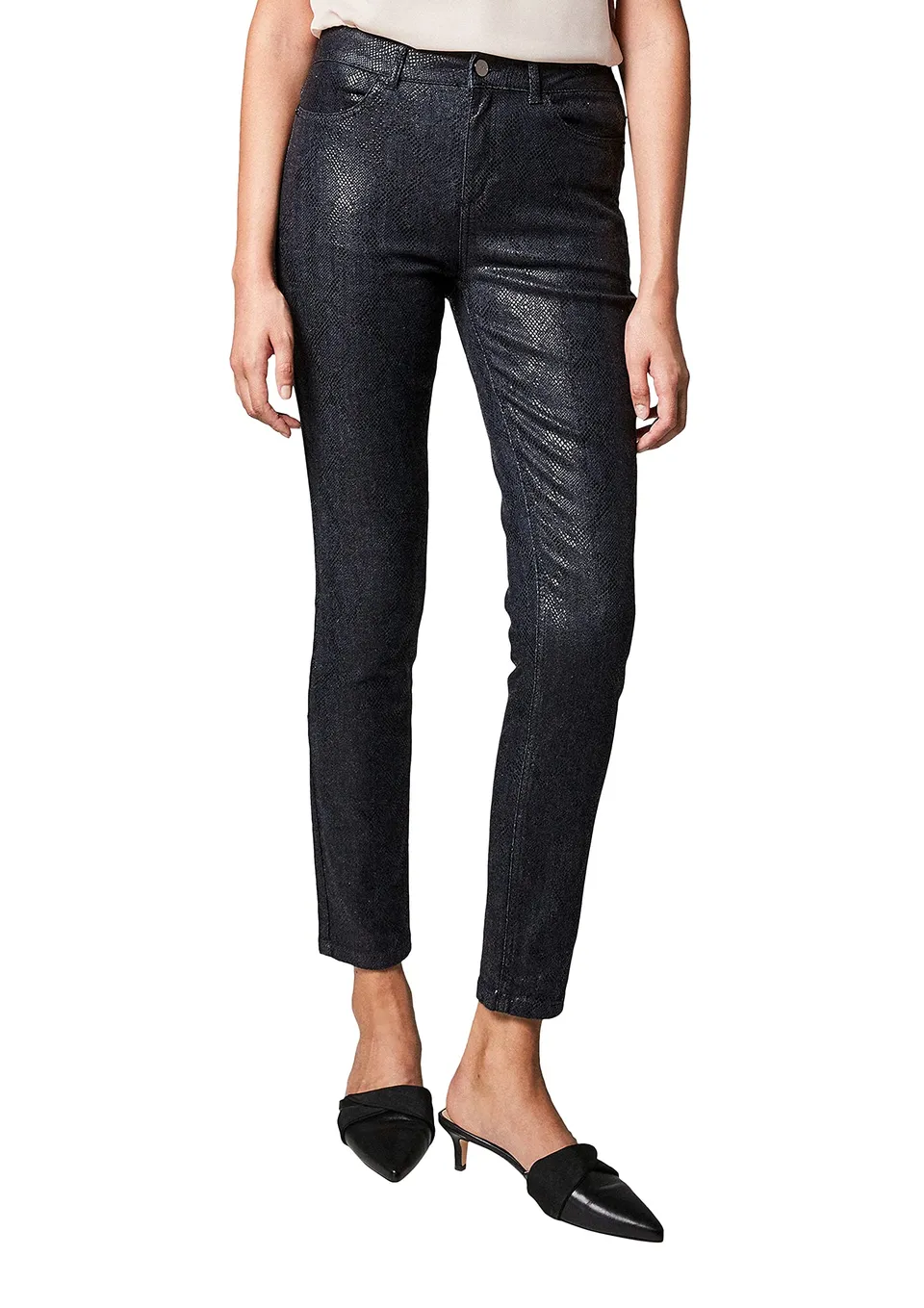 comma-jeans-snake-muster-schmal-damen image 1