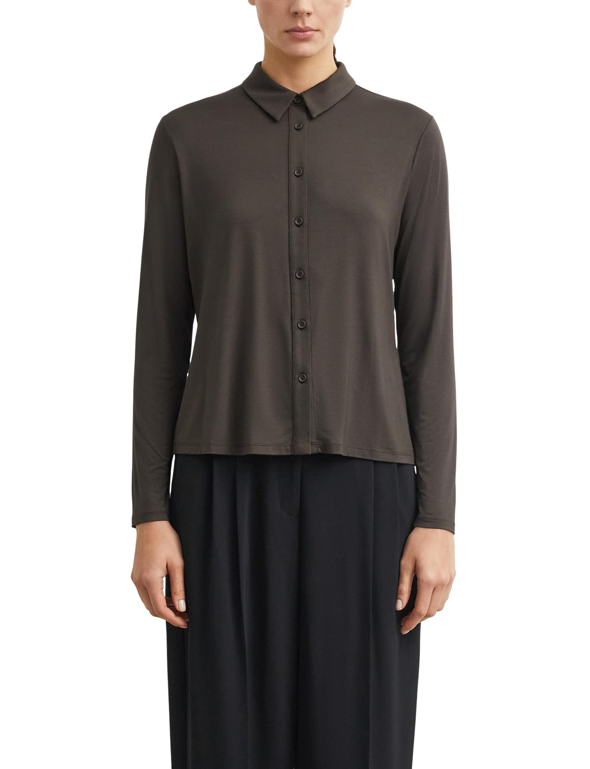 comma-jersey-bluse-hemdkragen-knopfleiste-gr-40 image 1