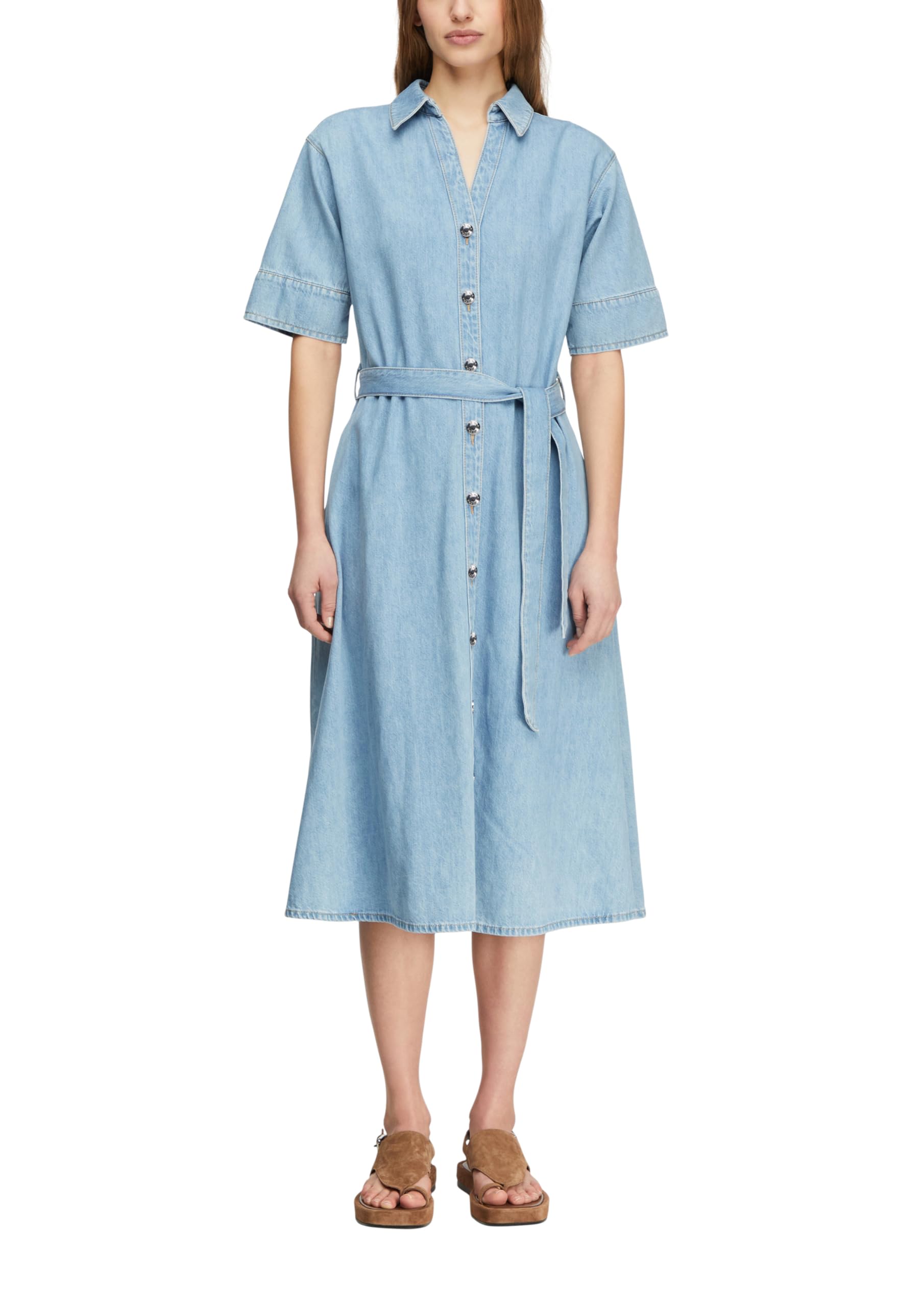 comma-hemdkleid-lyocell-denim-midi-mit-g-rtel image 1
