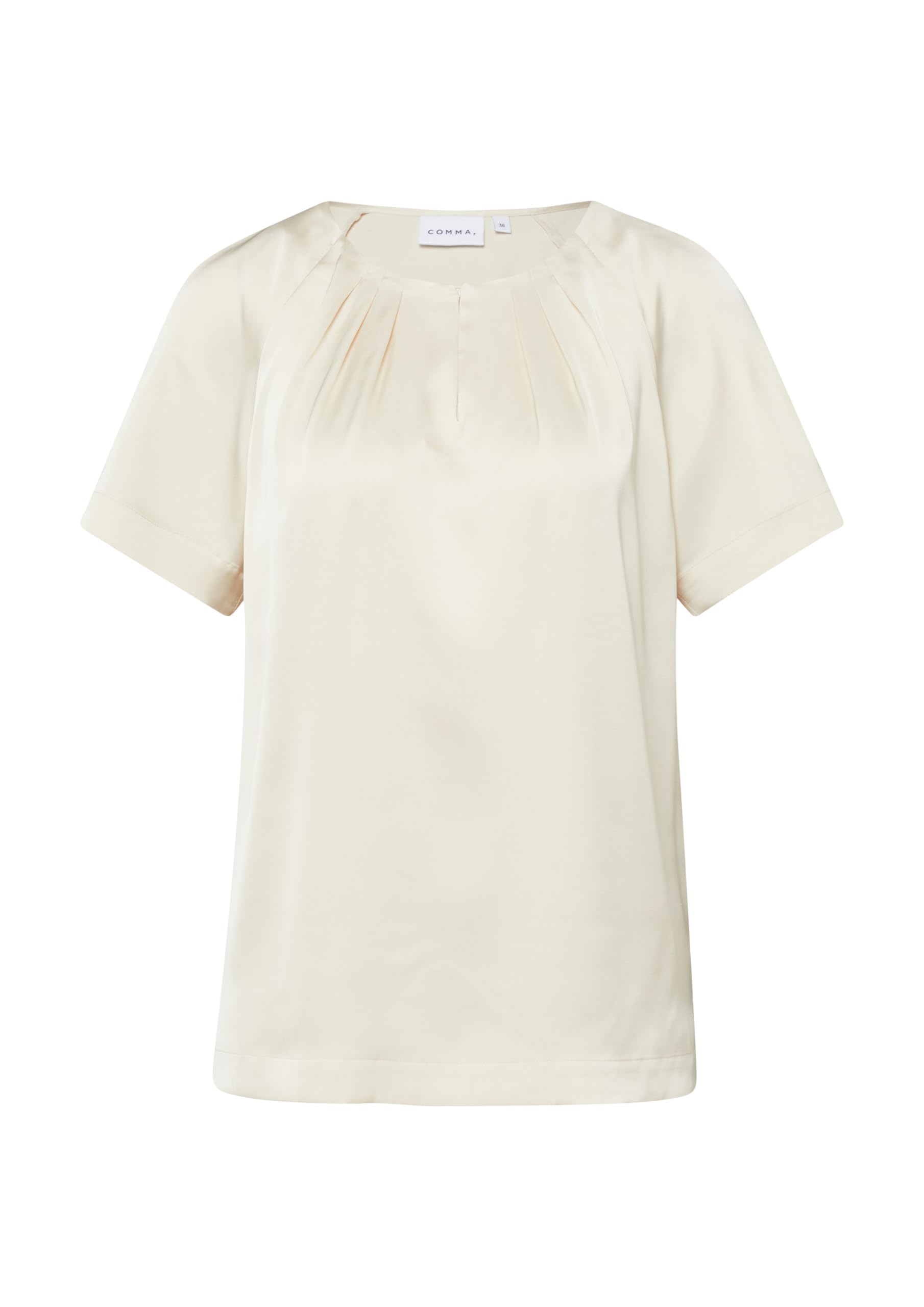 comma-blouses-satinierte-kurzarmbluse-wei-raffung image 3