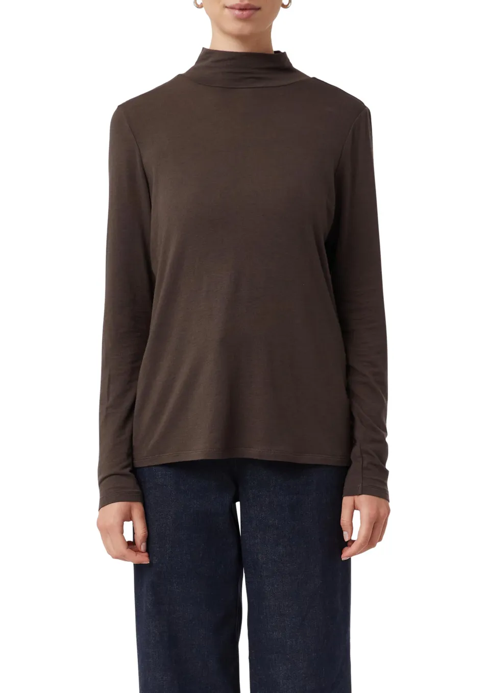 comma-tops-shirt-stehkragen-semitransparent-damen image 1