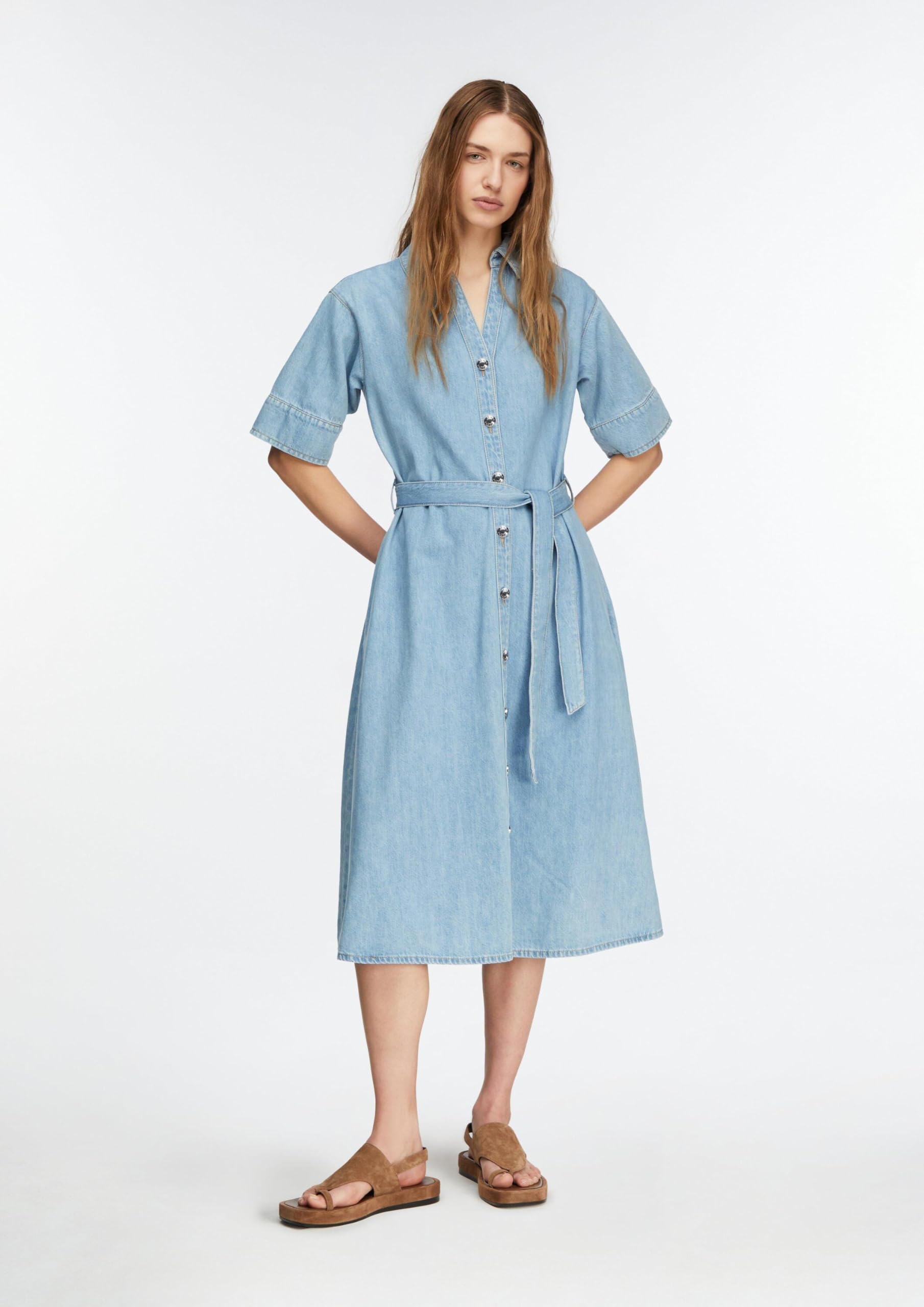 comma-hemdkleid-lyocell-denim-midi-mit-g-rtel image 6