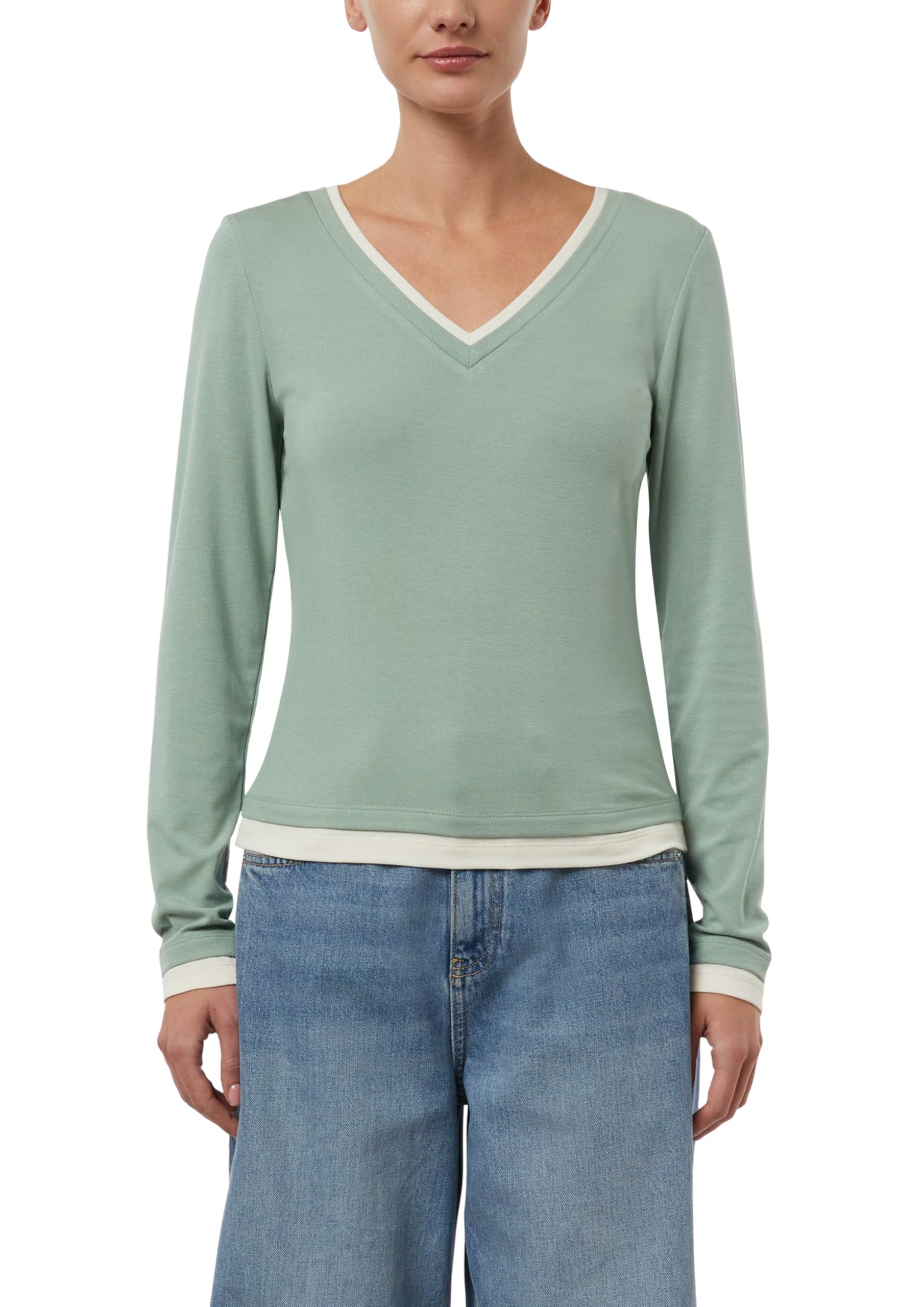comma-tops-shirt-2176245-jersey-longsleeve-pastellt-rkis image 8