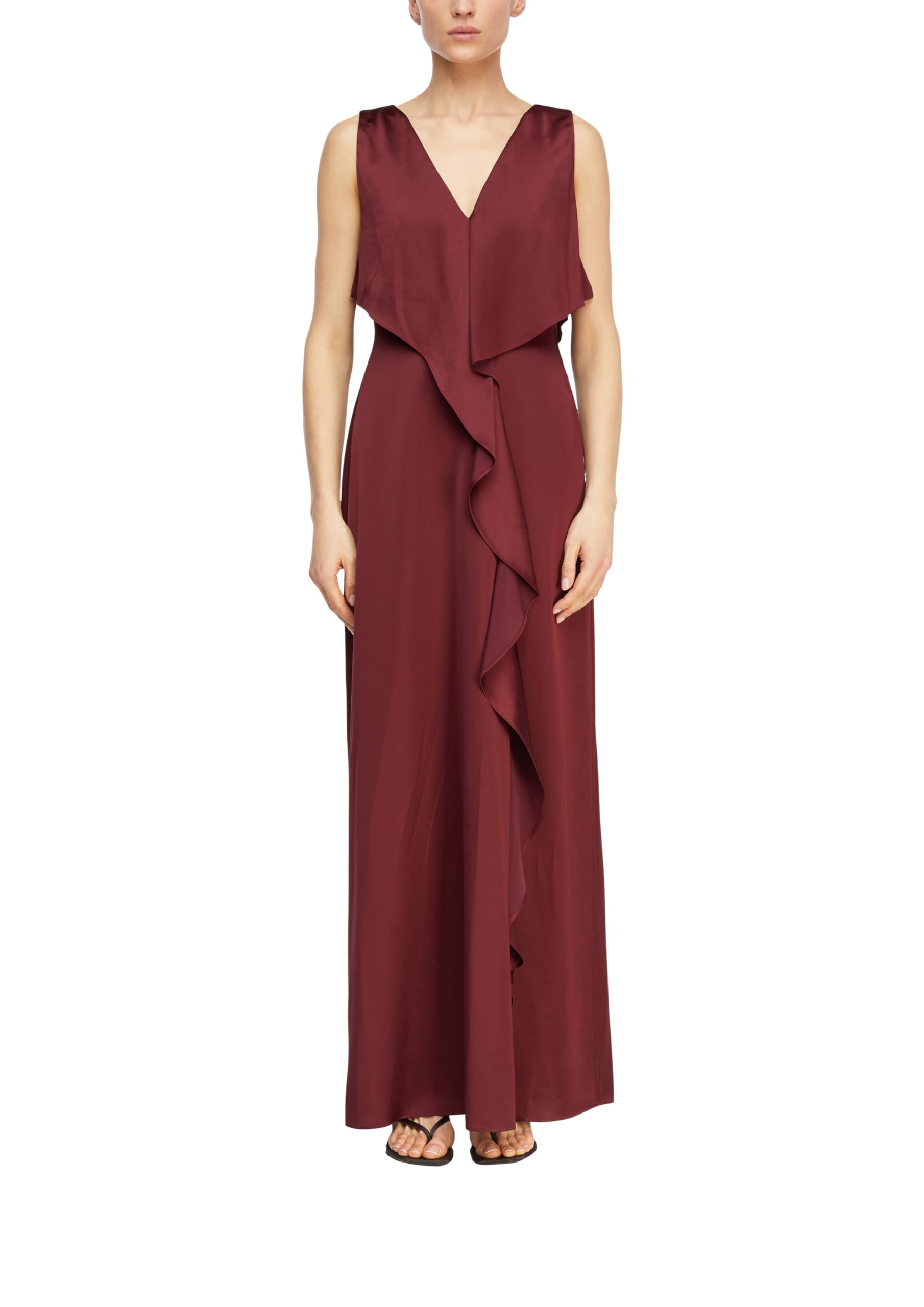 comma-satinkleid-mit-v-ausschnitt-kleid-34-bordeaux image 8