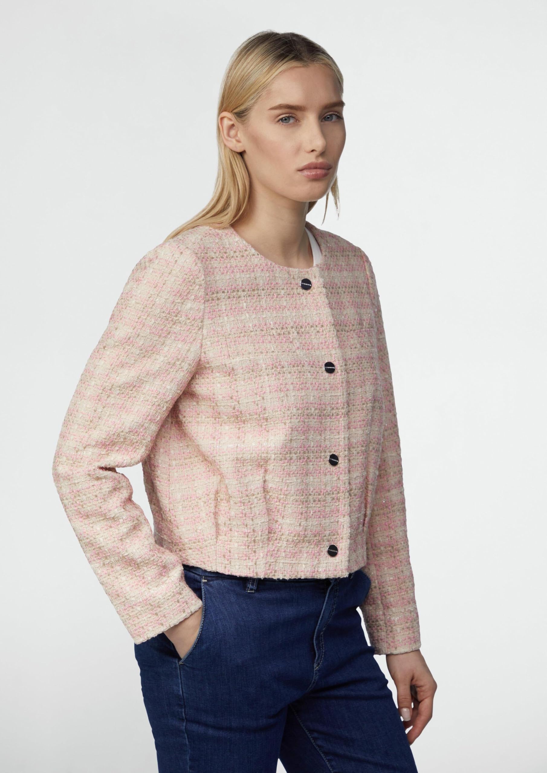 comma-tweed-jacke-im-boxy-fit-mit-rundhals image 7