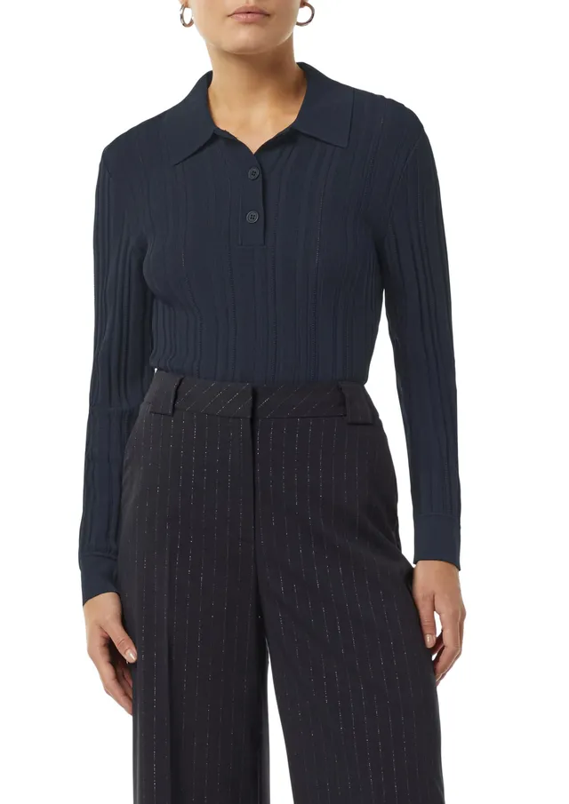 comma-polo-pullover-slim-fit-strickpullover-blau-gr-46 image 1
