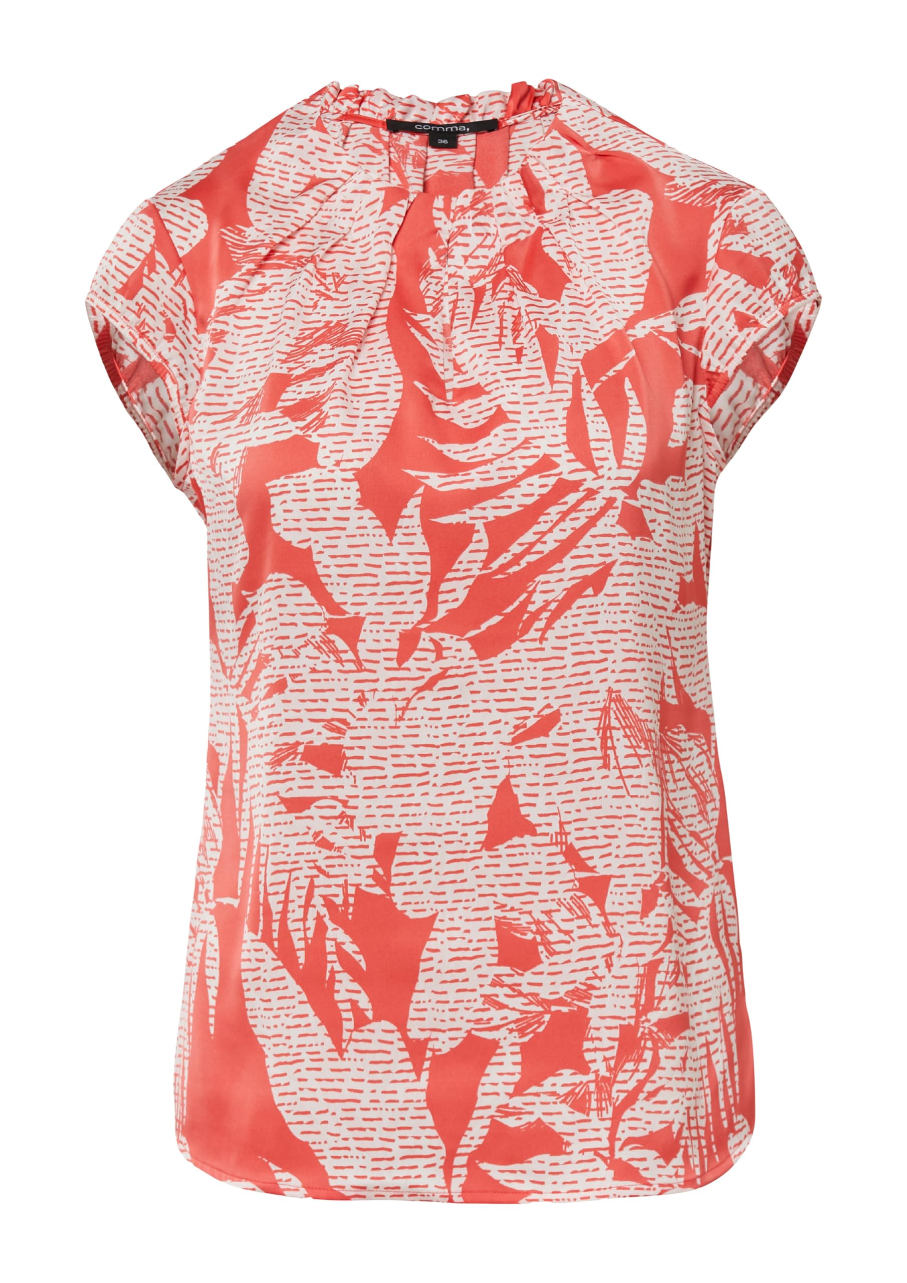 comma-satinbluse-all-over-print-raffung-gr-42 image 3
