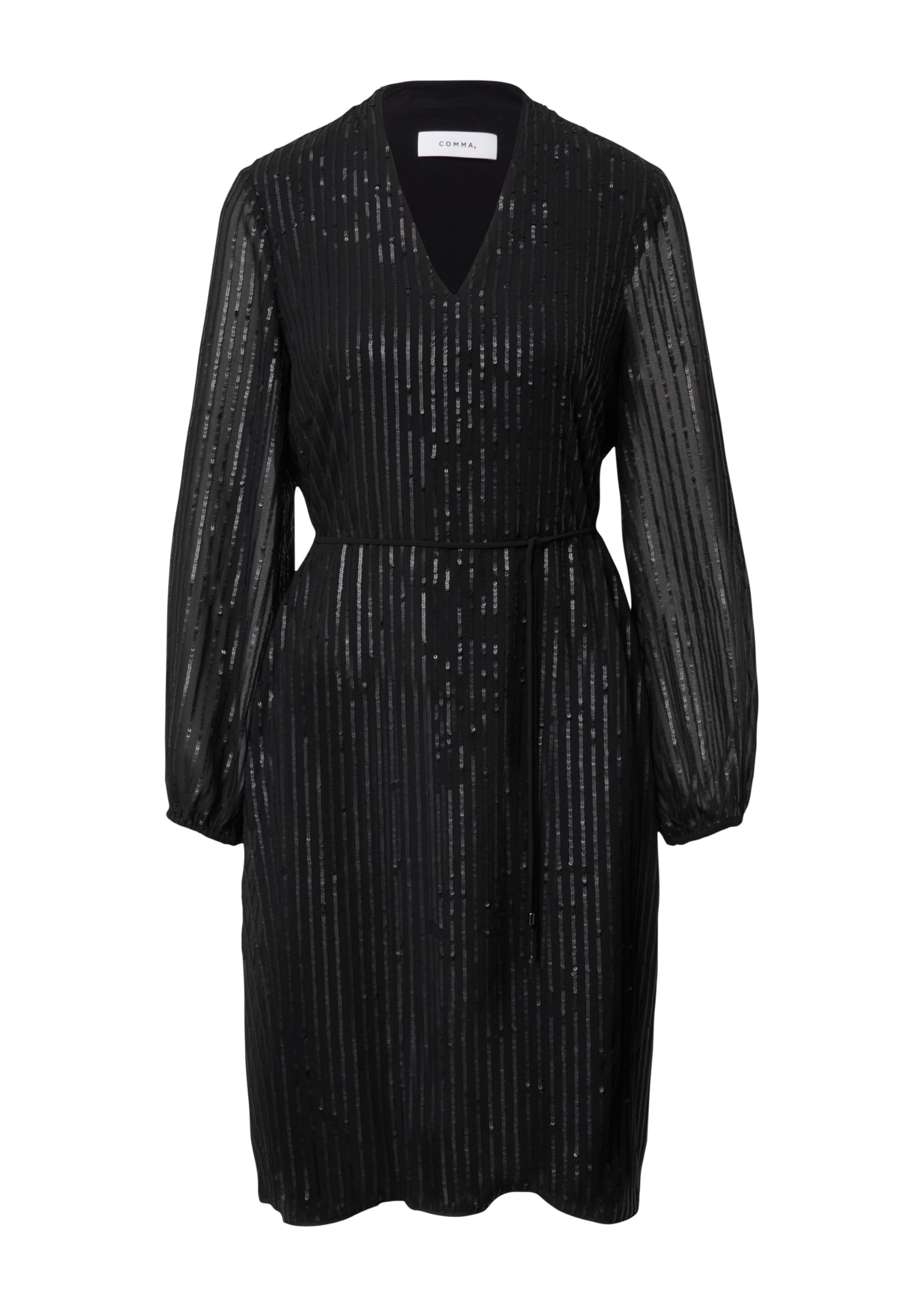 comma-pailletten-kleid-v-ausschnitt-mit-g-rtel image 3